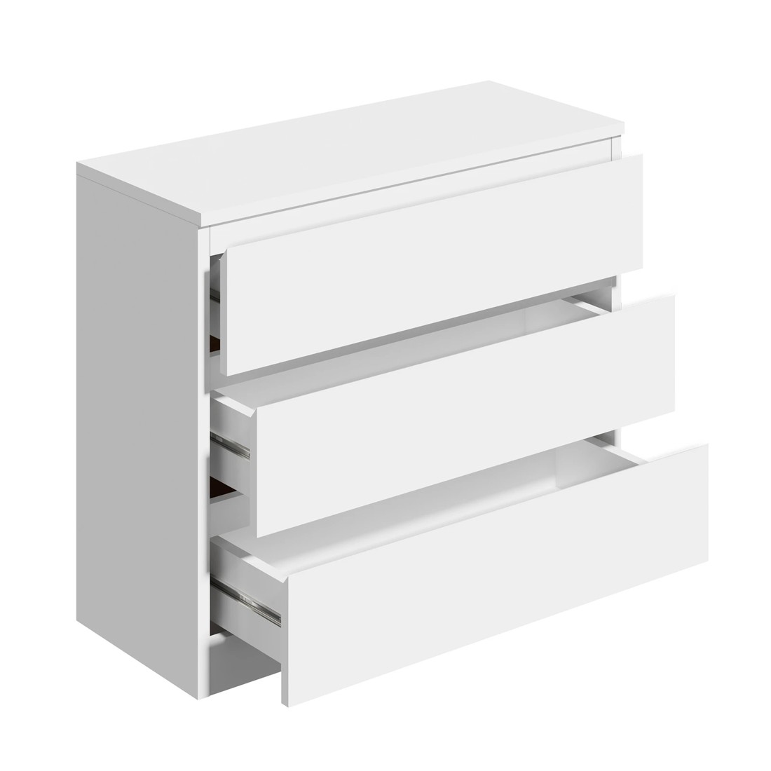 7 Oikiture 3 Chest Of Drawers Lowboy Dresser Table Storage Cabinet Bedroom
 - White, 7 of 10