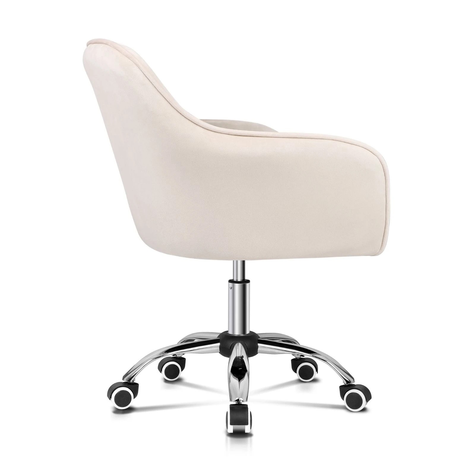 7 Alfordson Velvet Office Chair Computer Swivel Armchair Work Adult Kids - Beige, 7 of 10