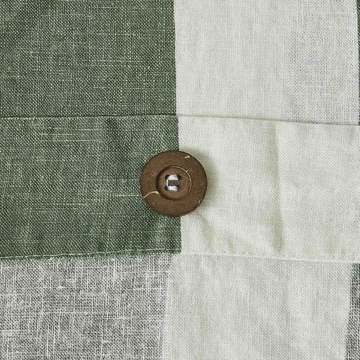 6 Stripe Linen Cotton Quilt Cover Set - Queen Bed, Forest, 6 of 7