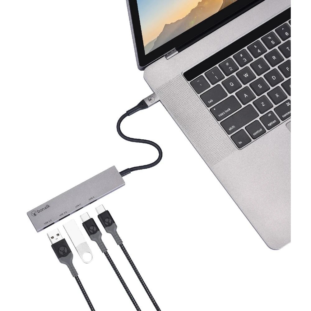 5 Bonelk Long-Life USB-C to USB-C/A 4 Port Slim Hub Space Grey, 5 of 6