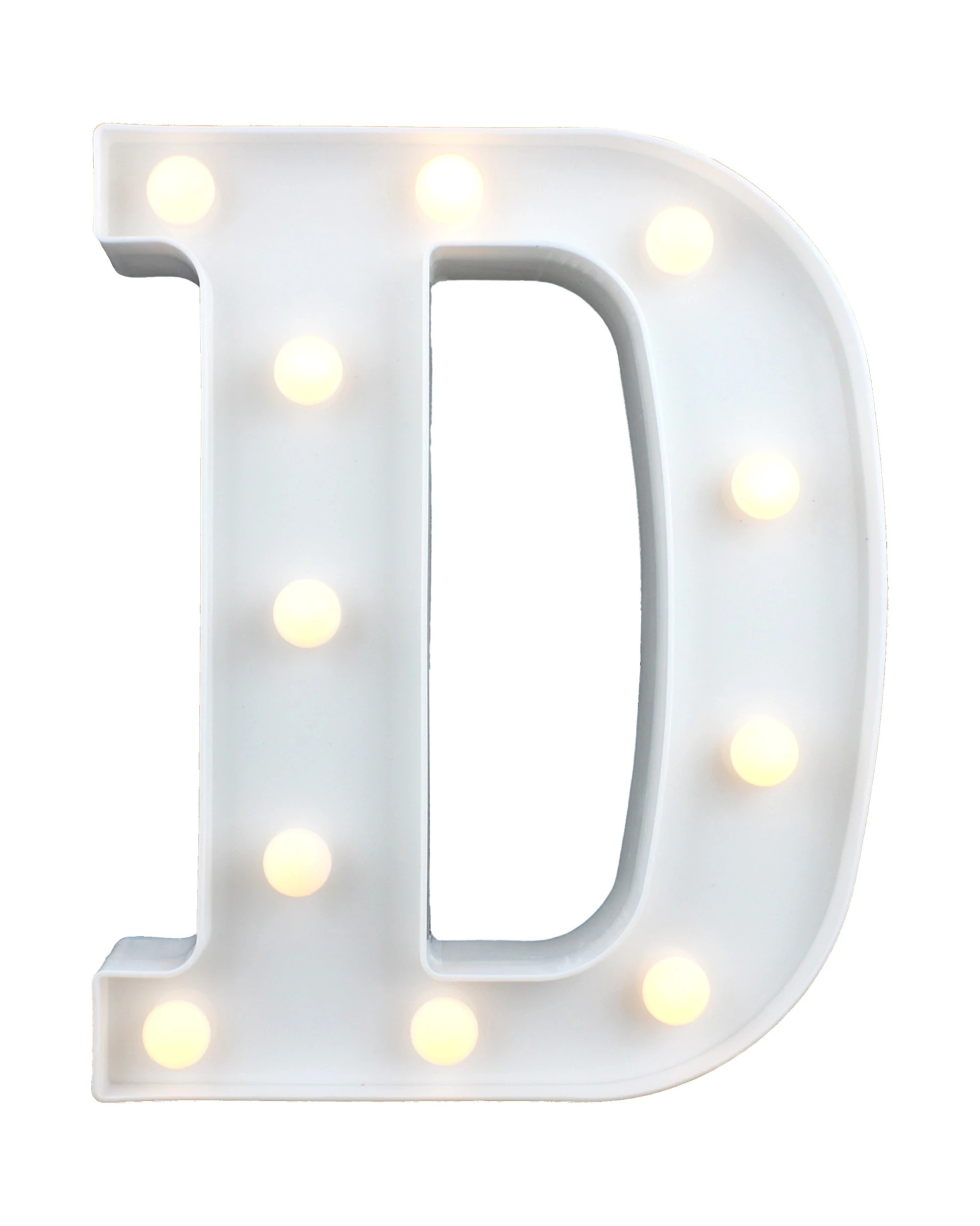 1 Partyrama LED Light Up Letter D White, 1 of 3