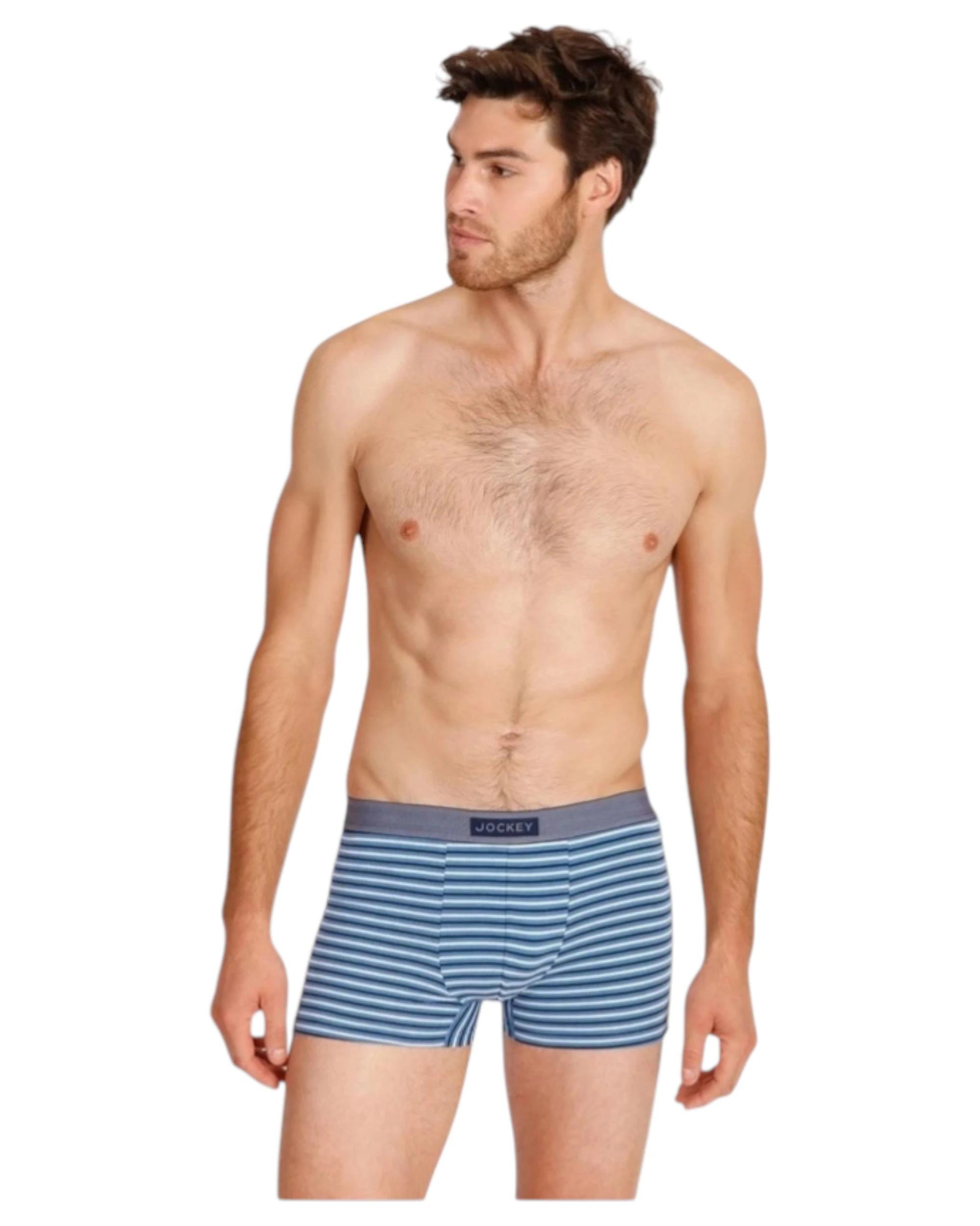 4 Jockey 3 Pack Mens Comfort Classics Trunks Underwear Blue Pack BLUE, 4 of 4