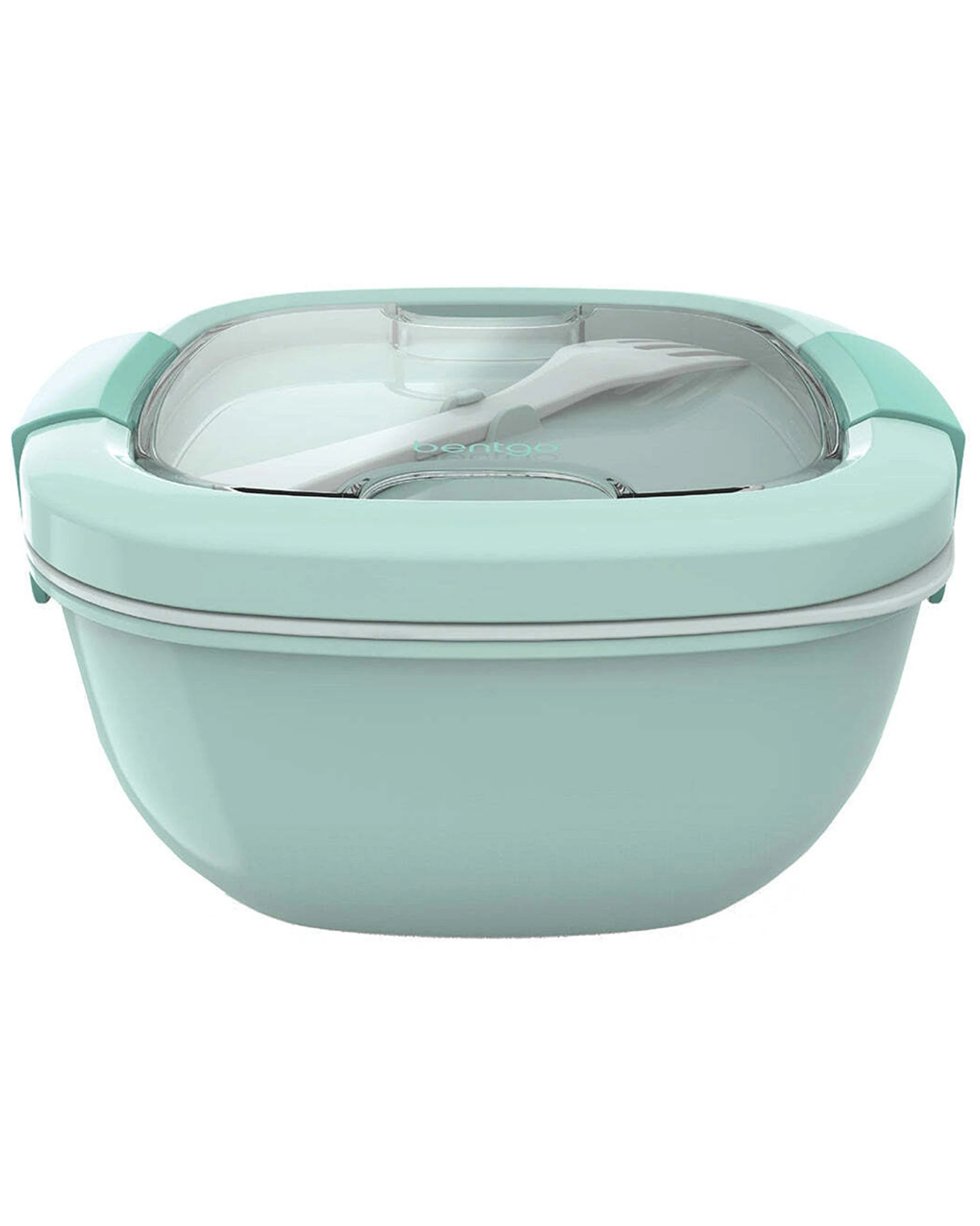 2 Bentgo All-in-one Salad Container 1.59l With Fork Sauce Container Leak-proof - Green, 2 of 3