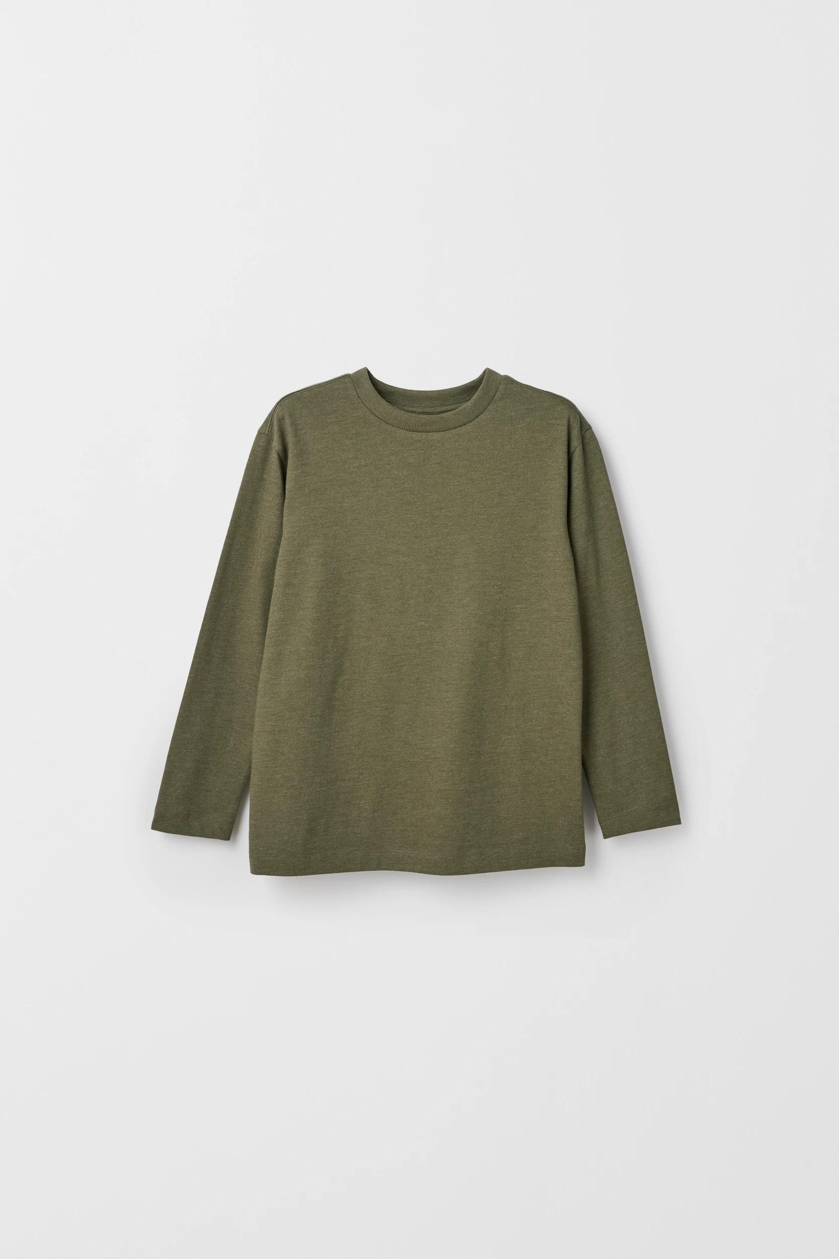 3 Target Kids Australian Cotton 2 Pack Long Sleeve T-Shirt GREEN/LIGHT MOCHA, 3 of 4