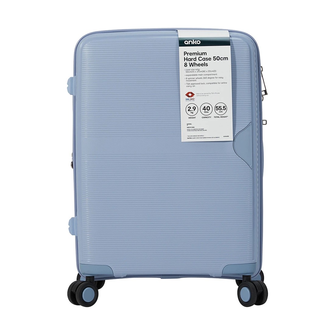 8 50cm Premium 8 Wheels Hard Case - Blue, 8 of 8