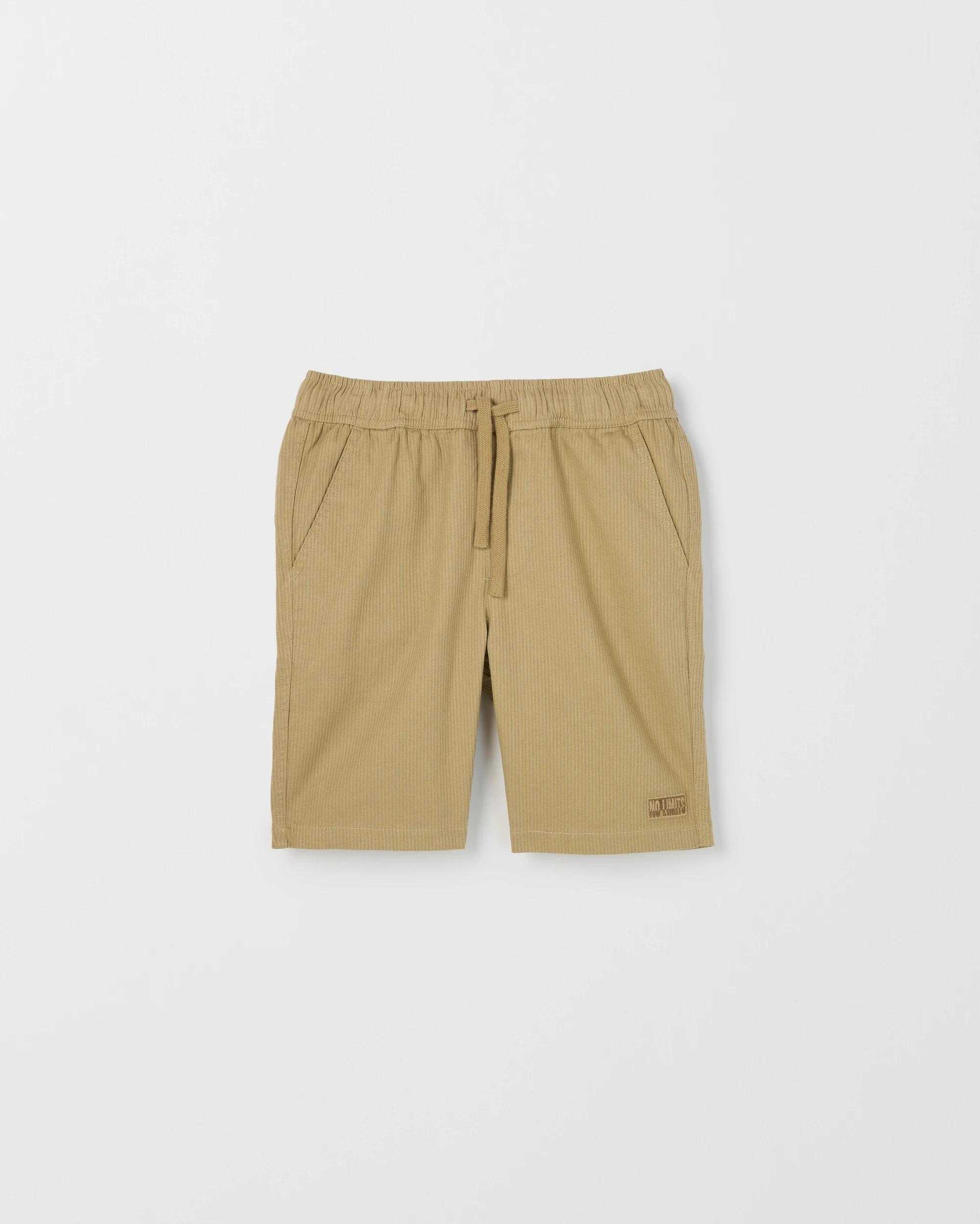 1 Target Kids Textured Stripe Denim Shorts TAN, 1 of 2
