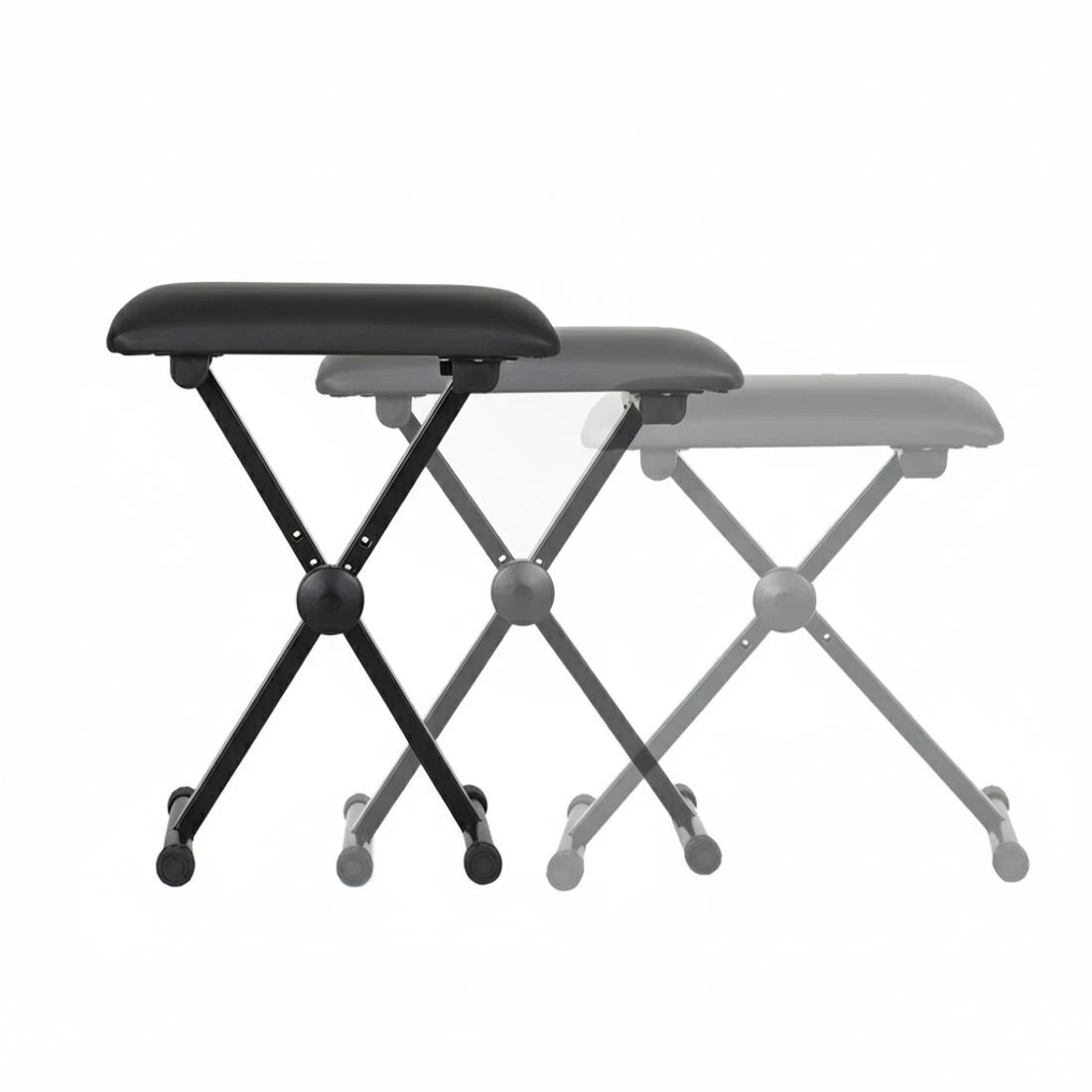 4 Alpha Piano Stool Adjustable Height Keyboard Seat Portable Bench Chair - Black, 4 of 5
