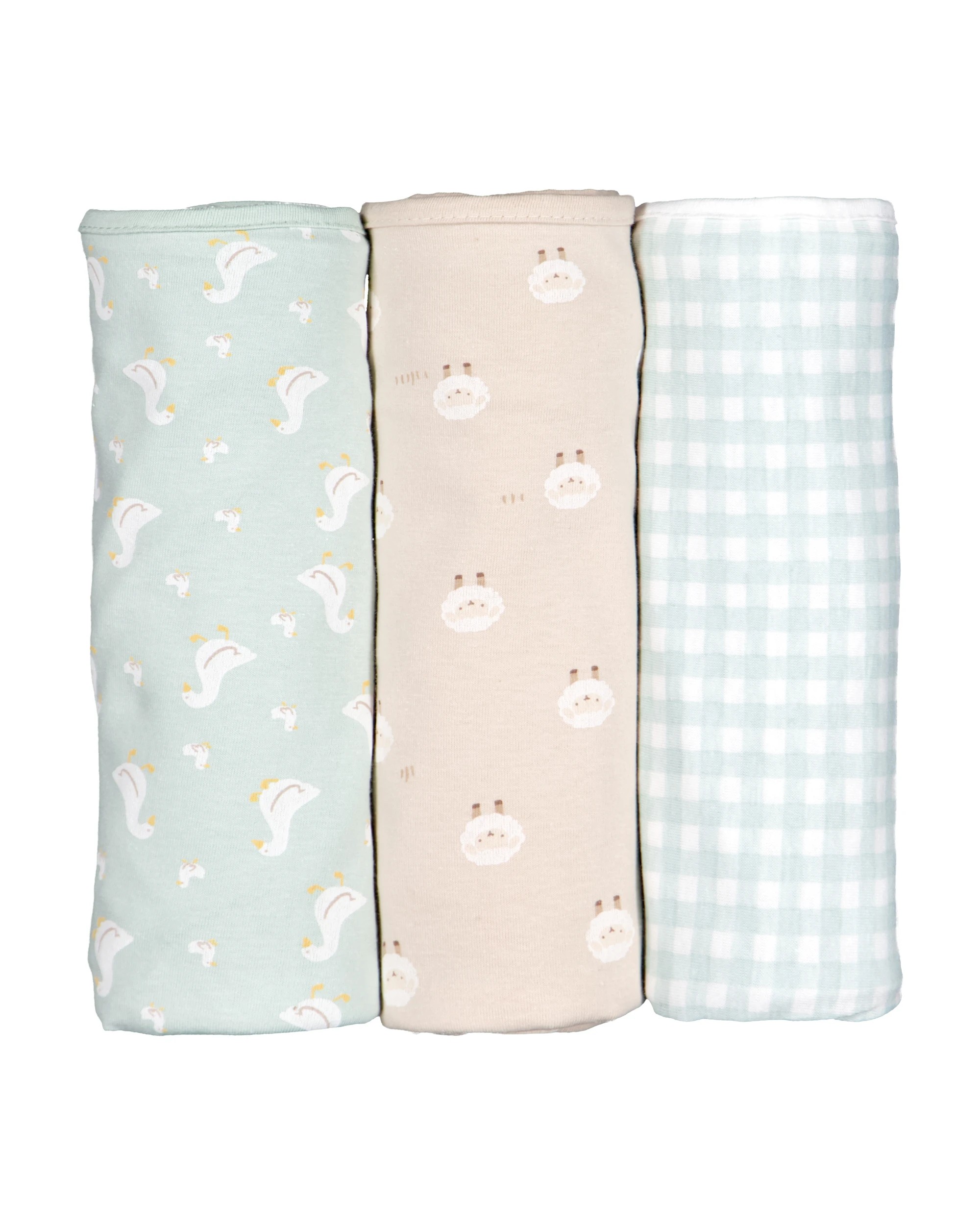 3 3 Pack Cotton Jersey Wraps, 3 of 6