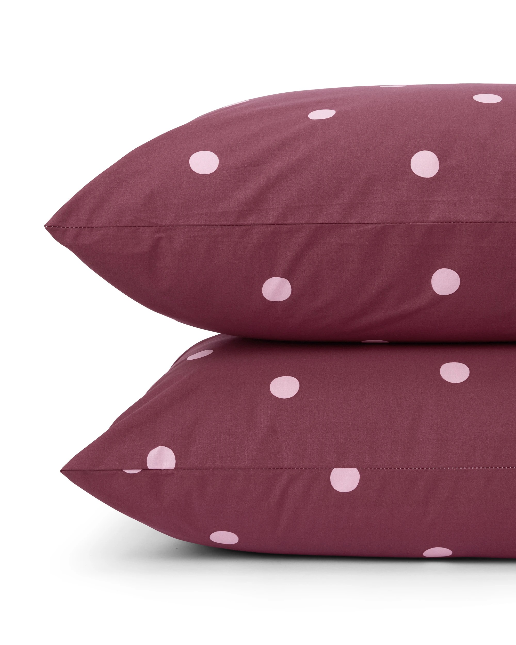 2 250 Thread Count Polka Dot Cotton Sheet Set - Queen Bed, Fig and Pink, 2 of 5