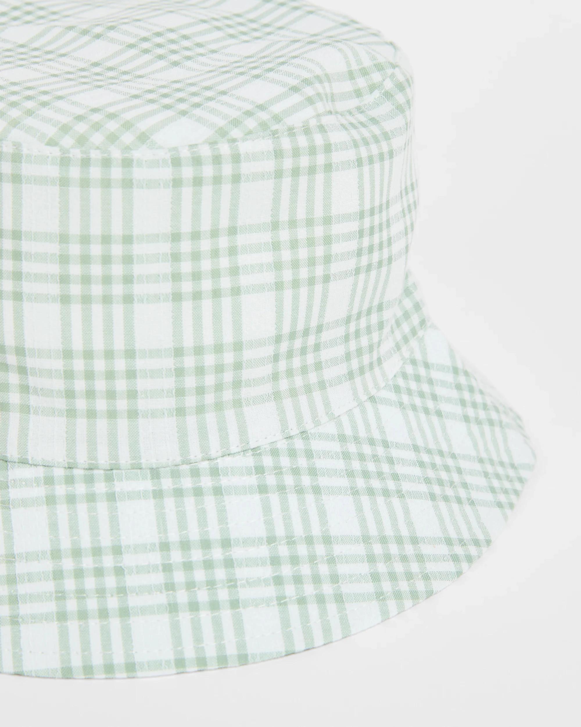 2 Target Kids Gingham Seersucker Bucket Hat GREEN, 2 of 2