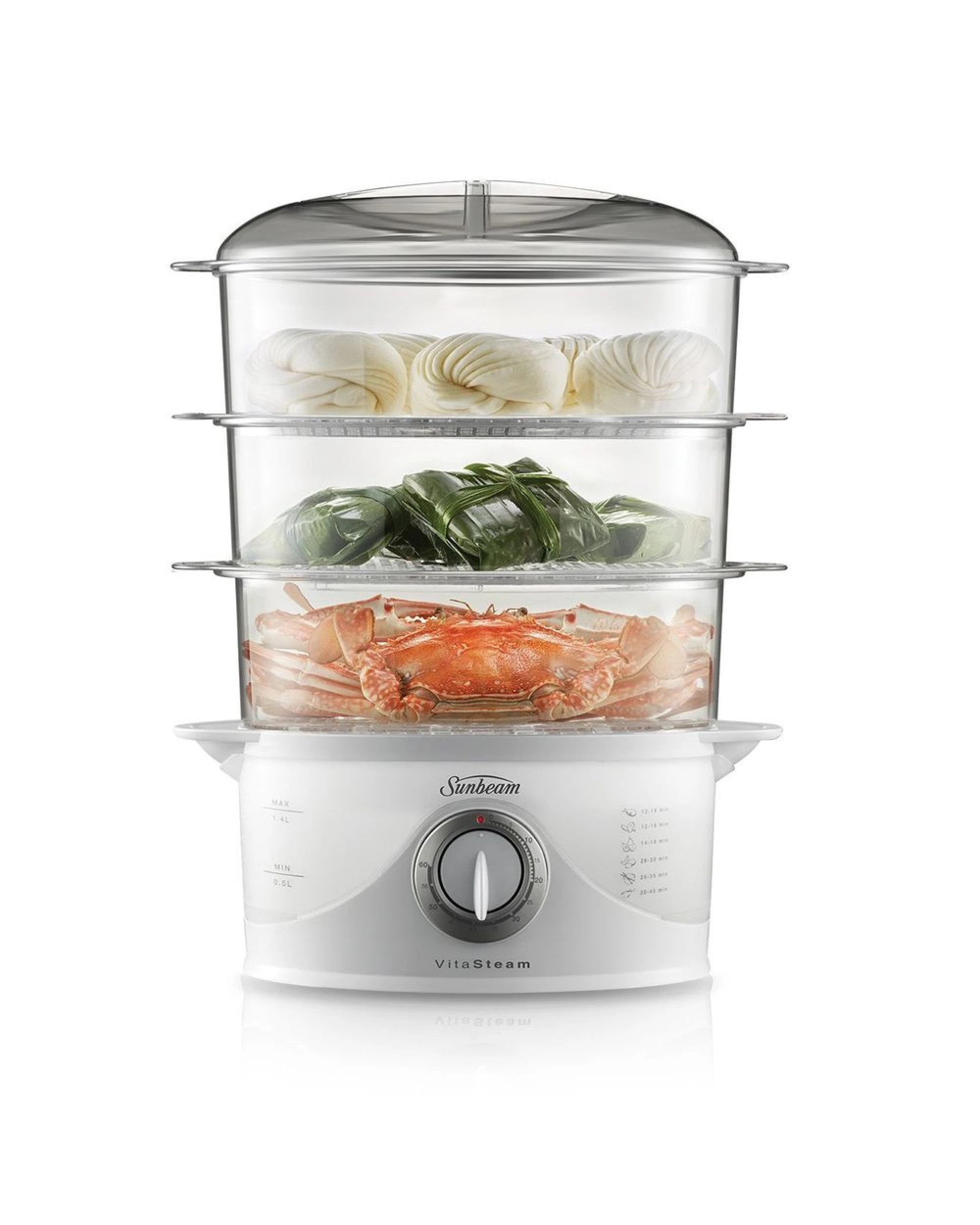 1 Sunbeam Vitasteam Deluxe Manual 3-Tier Food Steamer, 1 of 4