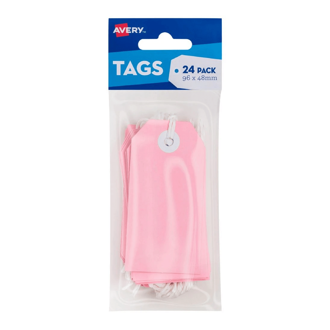 1 Avery Tag with String 96 x 48mm Pink 24 Pack, 1 of 3