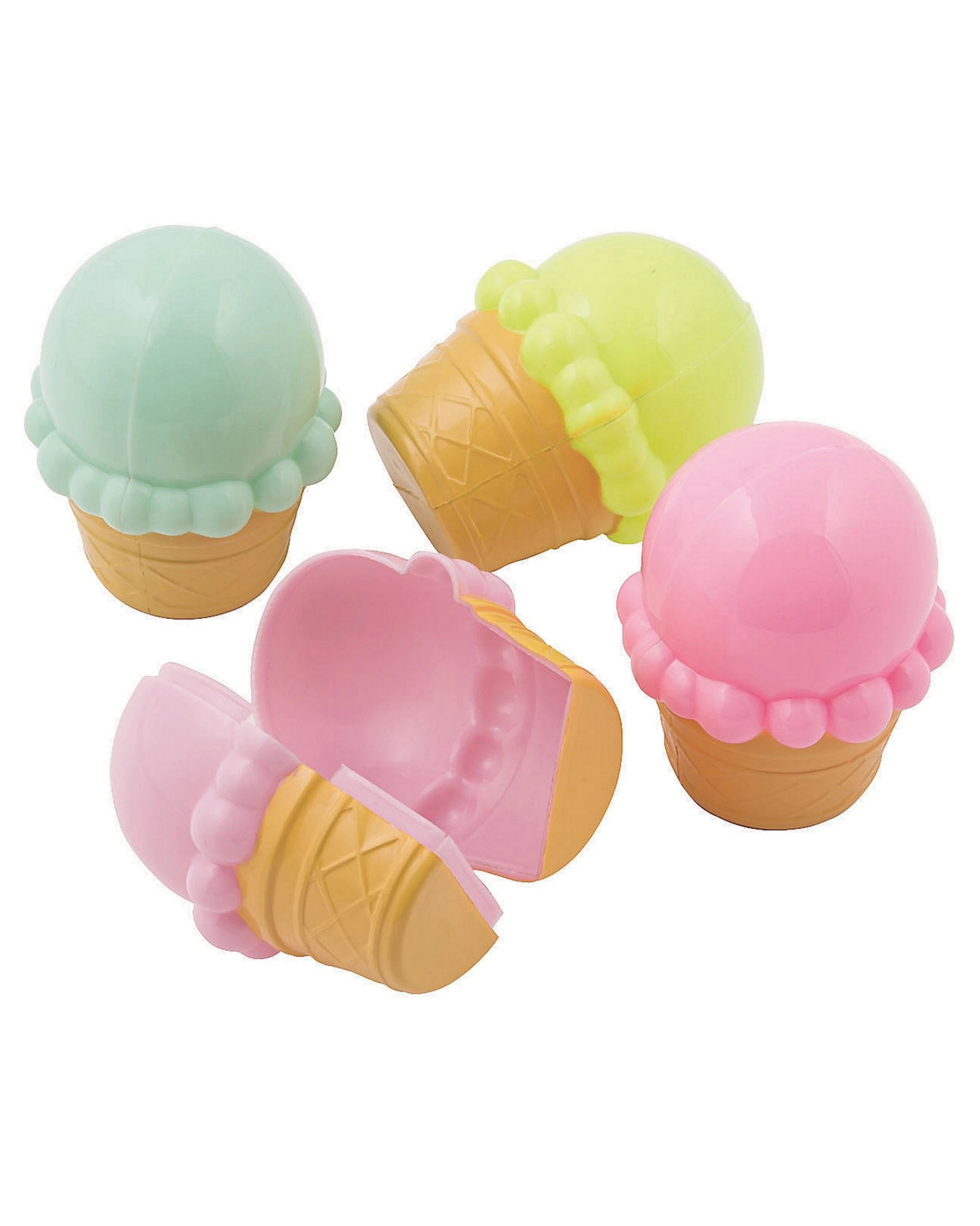 1 Fun Express Mini Ice Cream Cone Plastic Favour Containers Pack of 12 - Multi, 1 of 1