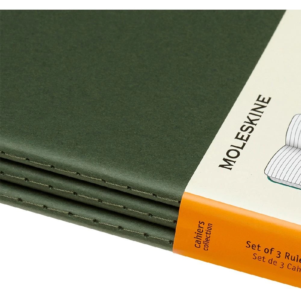 7 Moleskine Cahier Notebook Ruled Extra Large Green 3 Pack, 7 of 7