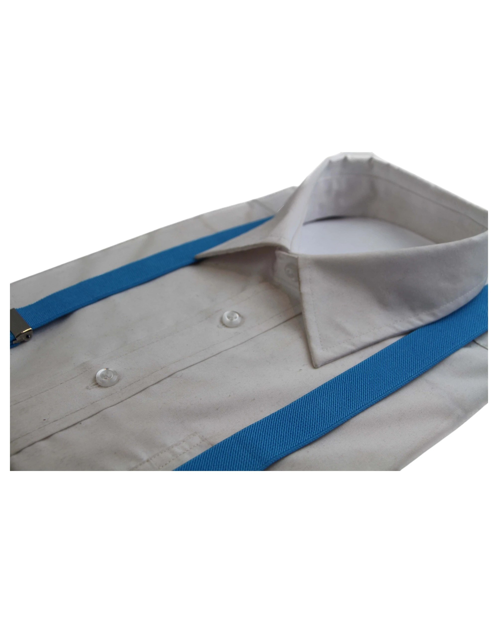 2 Zasel Mens Extra Long Adjustable 138cm Light Blue Suspenders, 2 of 3