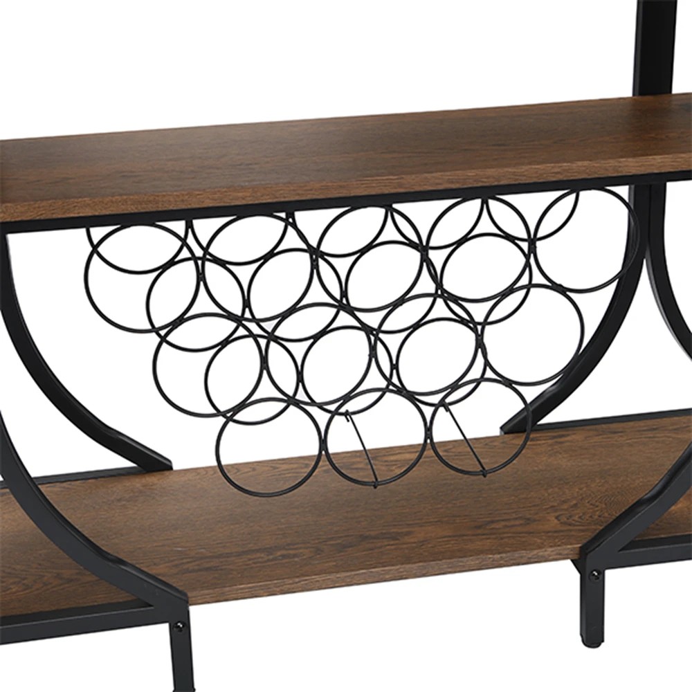 8 IHOMDEC 3-Tier Wine Rack with 12 Bottle Holder - Brown, 8 of 9