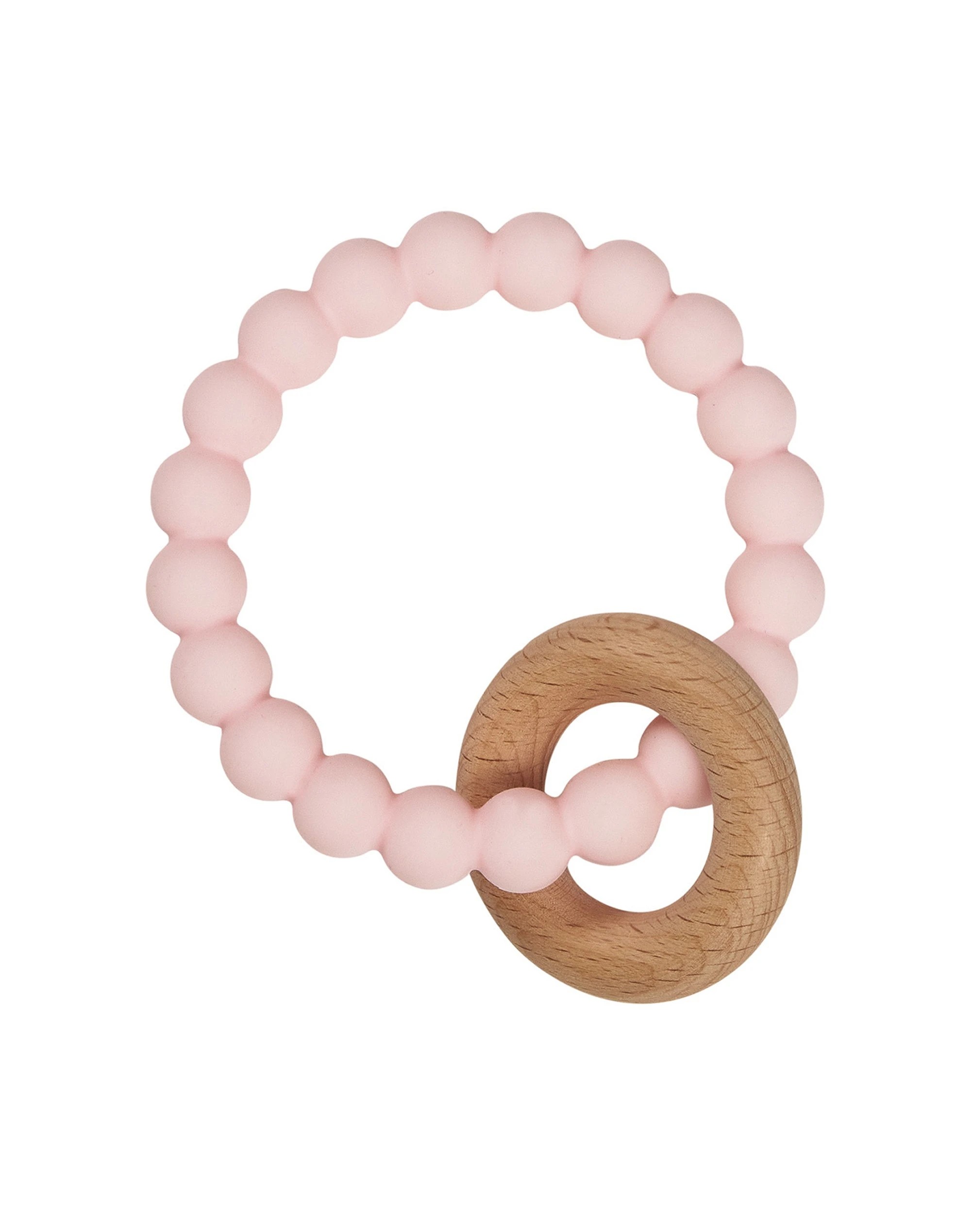 1 Splosh Baby Giraffe Silicone And Beech Wood Teether Food Safe Sensory 0 Years - Pink, 1 of 3