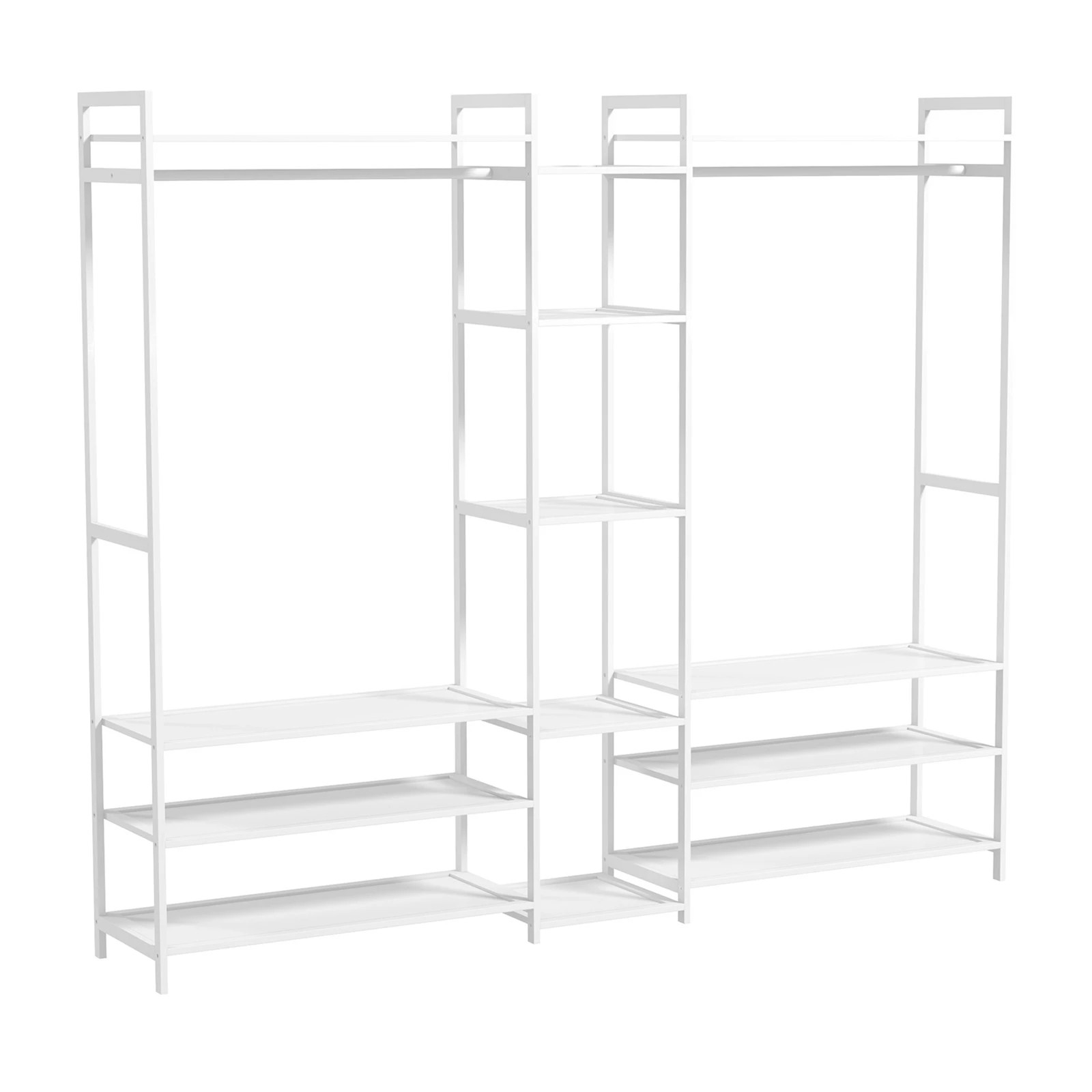 8 Milano Décor Multifunctional Bamboo Clothes Rack Storage Stand Organiser - White, 8 of 10