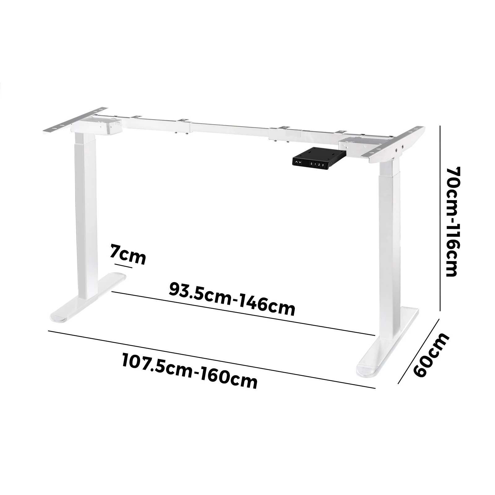 4 Oikiture Standing Desk Leg Frame Dual Motor
 - White, 4 of 4
