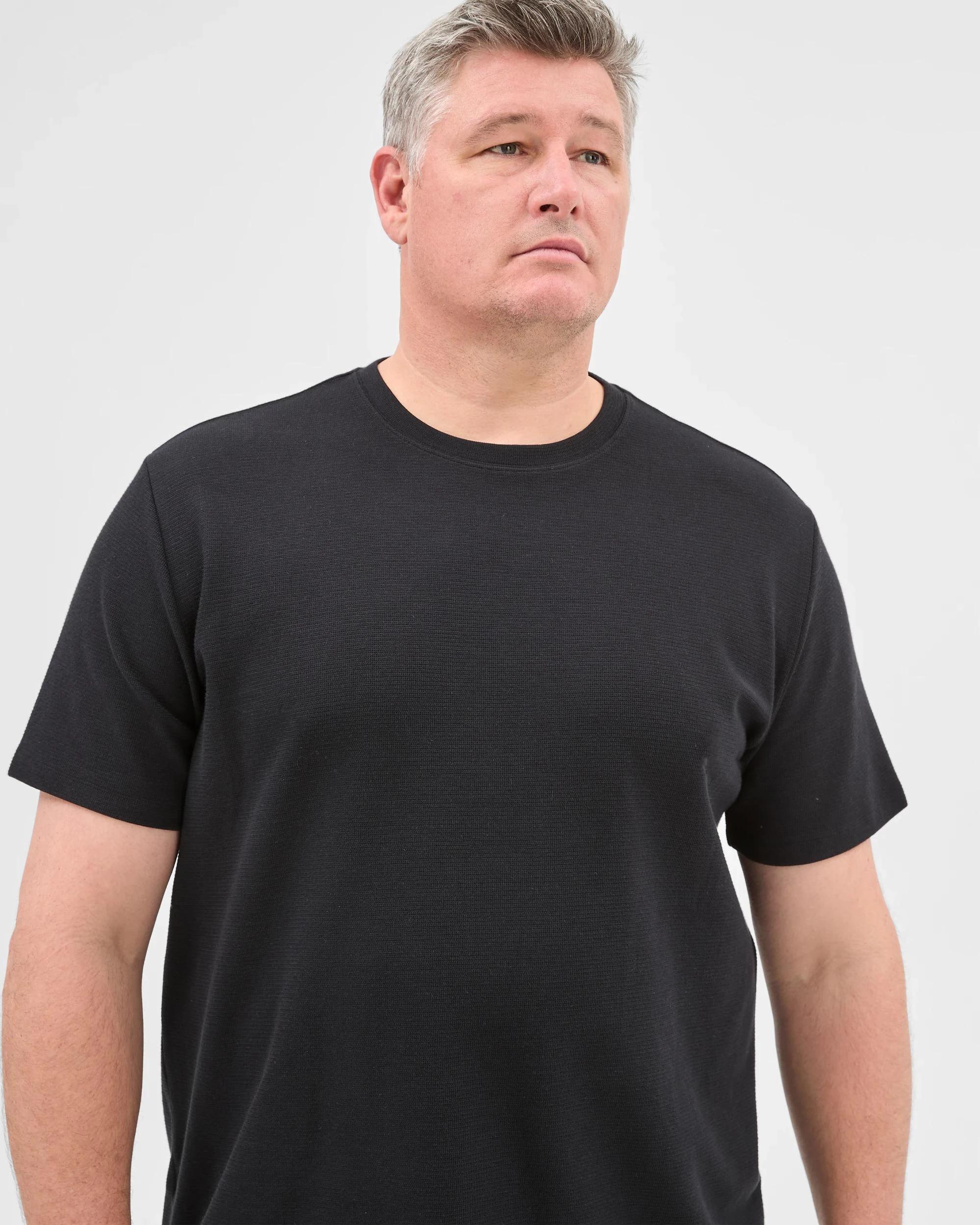 3 Target Plus Size Australian Cotton Blend Textured T-Shirt BLACK, 3 of 6