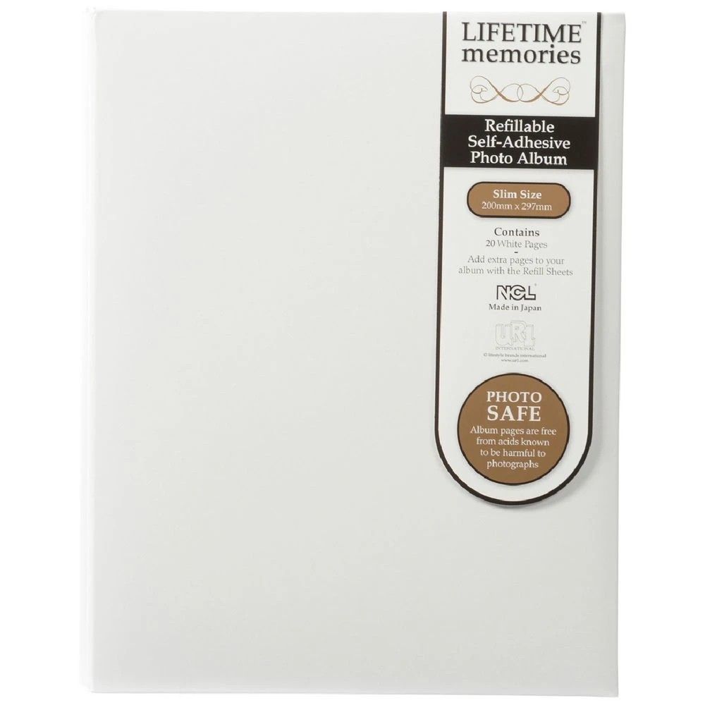 1 NCL A4 Refillable Self Adhesive Photo Album 20 Page White, 1 of 7