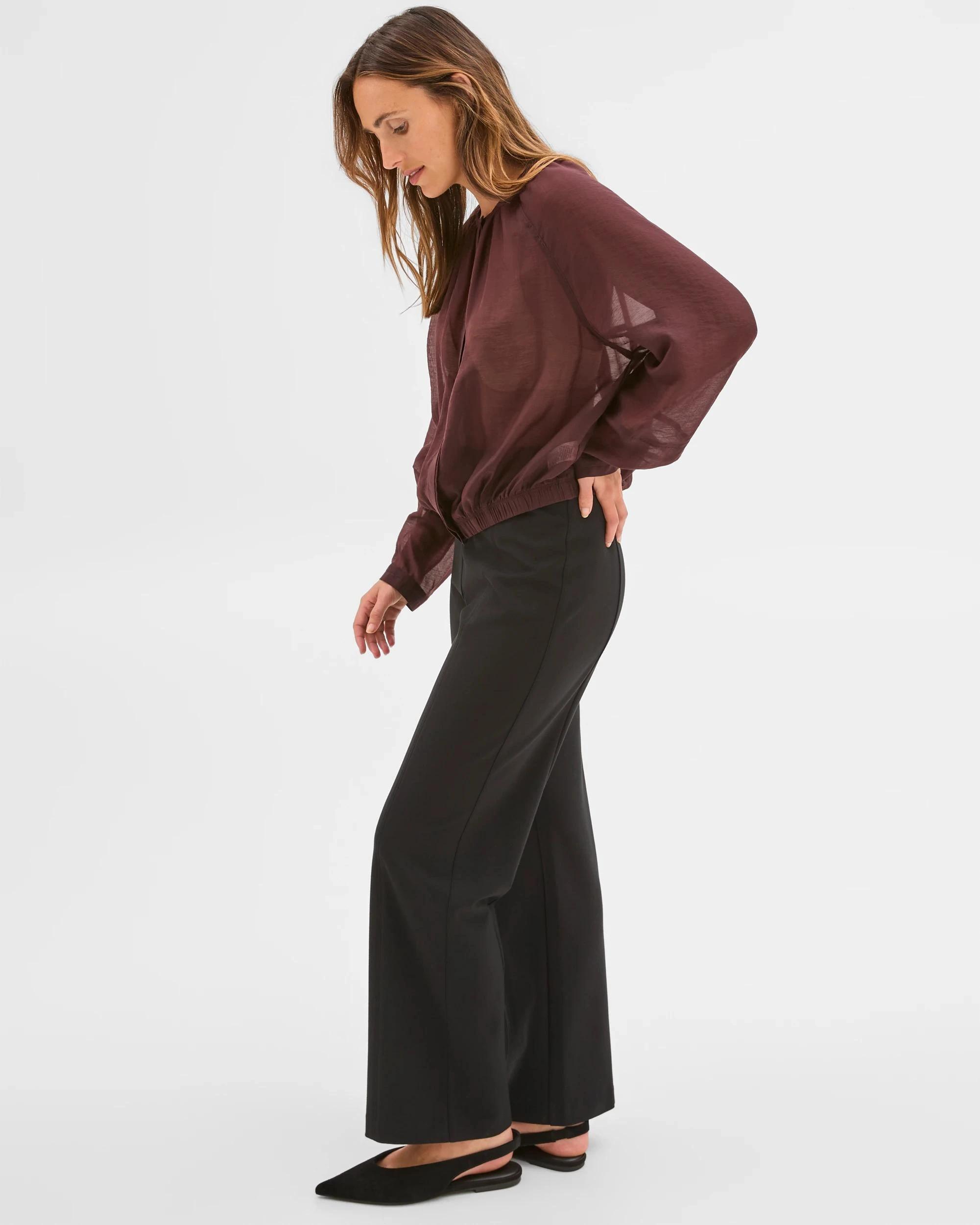 3 Preview Ponte Full Length Straight Leg Pants BLACK, 3 of 6