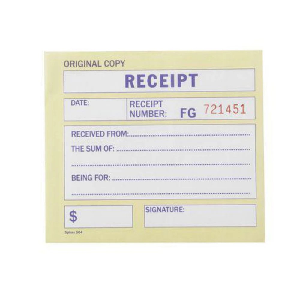 2 Spirax No. 504 Carbonless Cash Receipt Book, 2 of 2