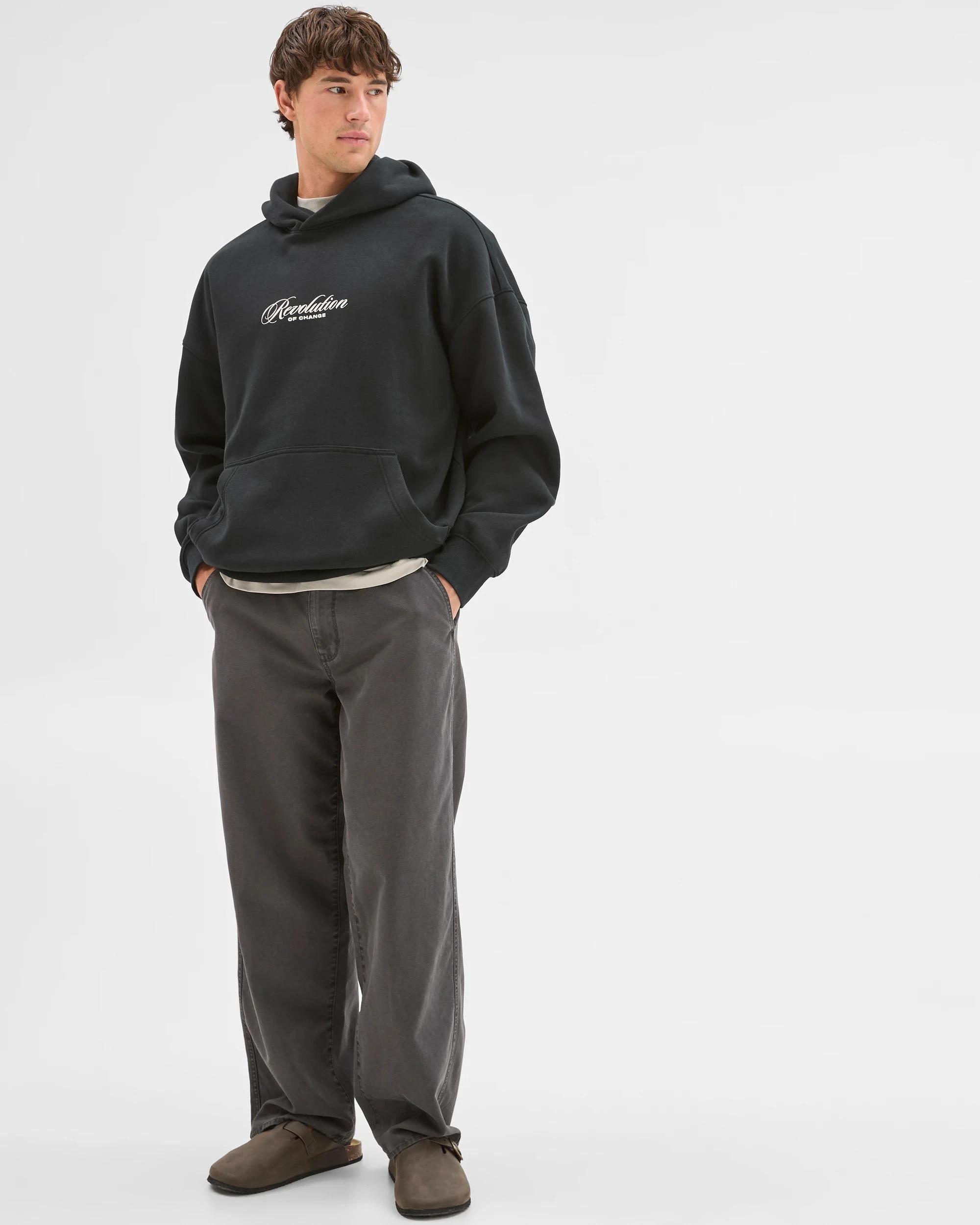 1 Commons Australian Cotton Blend Heavyweight Graphic Hoodie BLACK REVOLUTION, 1 of 6