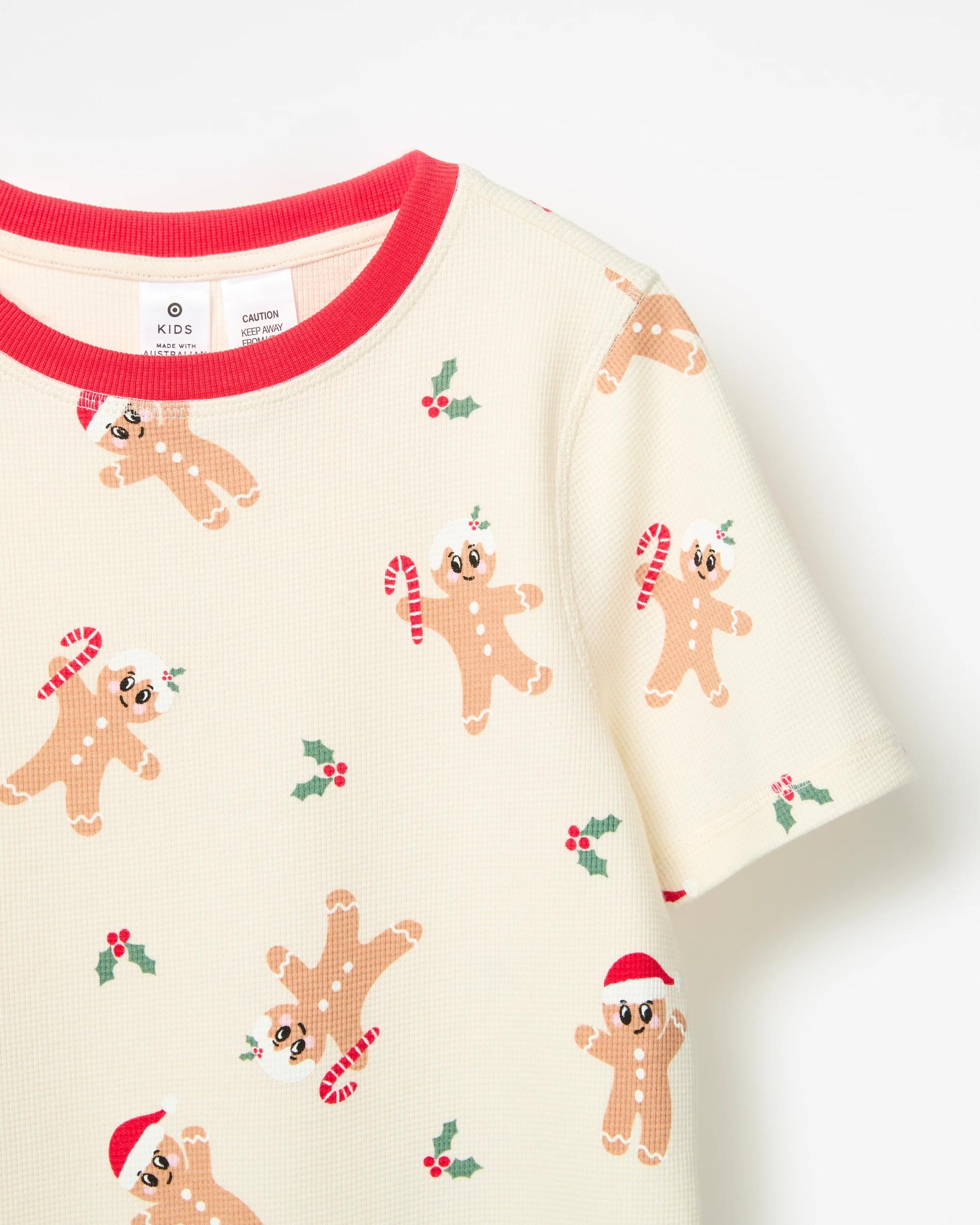 5 Target Family Matching Christmas Gingerbread Australian Cotton Older Kids Waffle Pyjama Set GINGERBREAD, 5 of 7