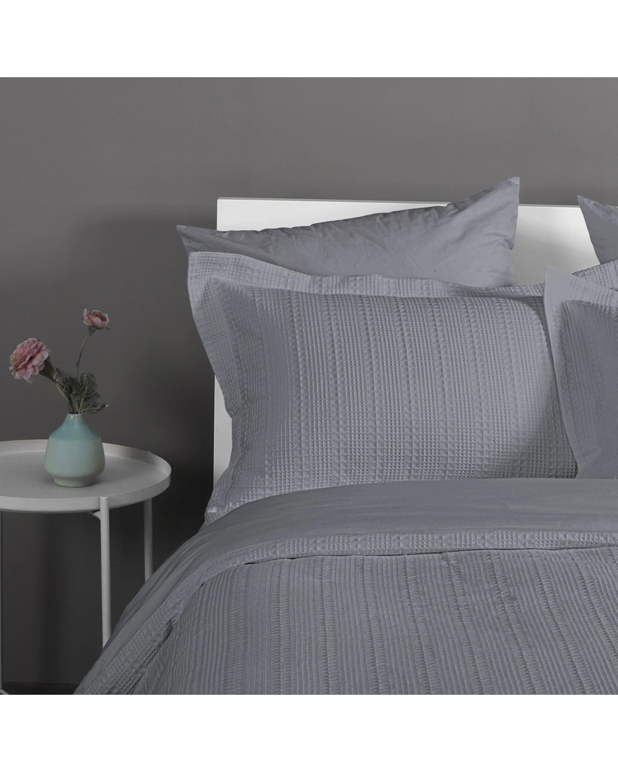 2 Onkaparinga Cotton Quilt Cover Set w/Pillowcases - Grey, 2 of 4
