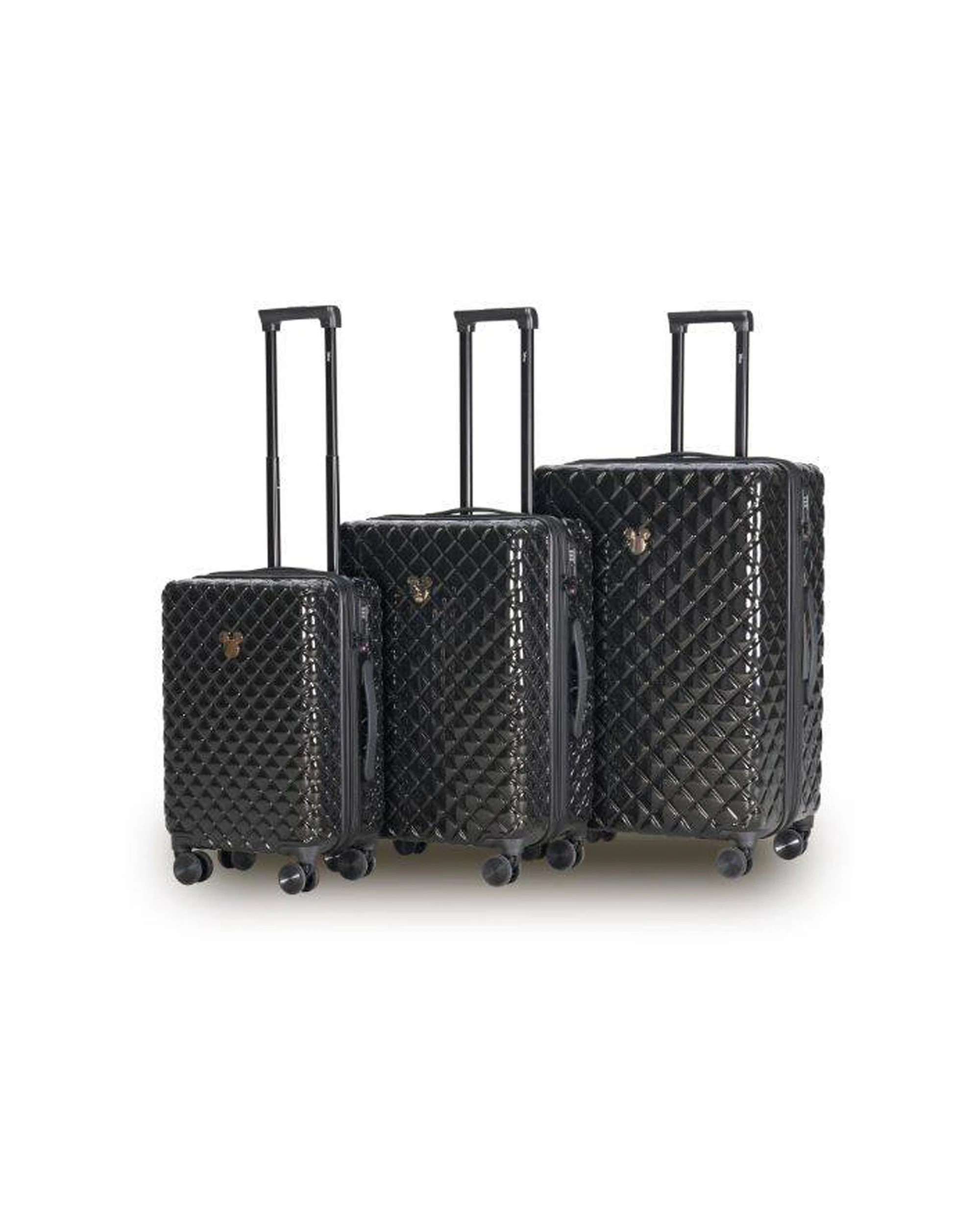 2 Disney 3Pc Disney Mickey Suitcase Durable Trolley Luggage Set - Black, 2 of 5