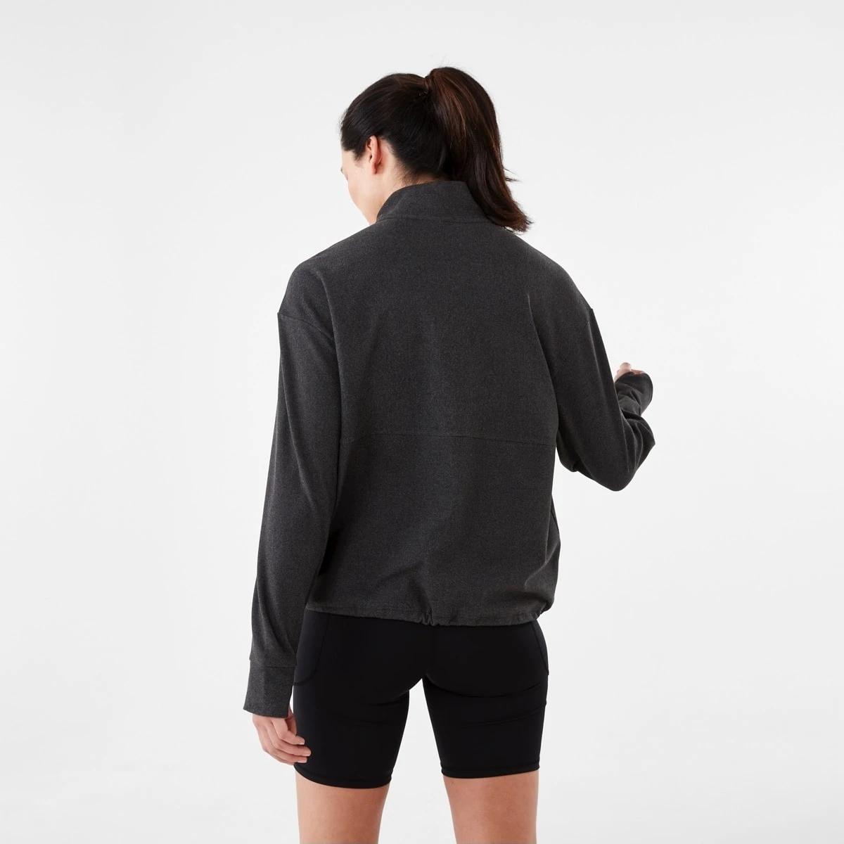 3 Active Womens Half Zip Mid Layer Sweatshirt BLACK, 3 of 7