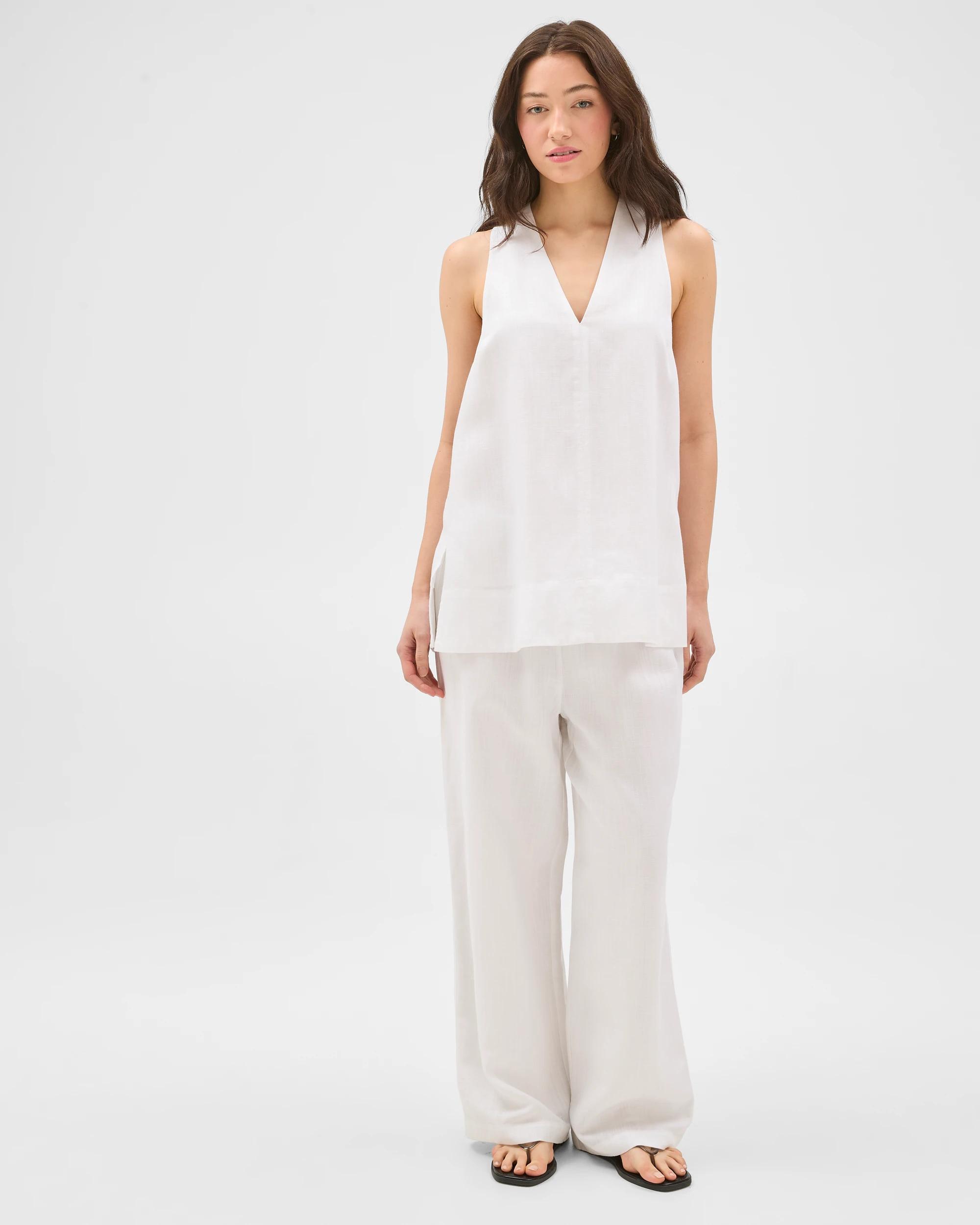 4 Lily Loves V-Neck Tunic Top WHITE, 4 of 7