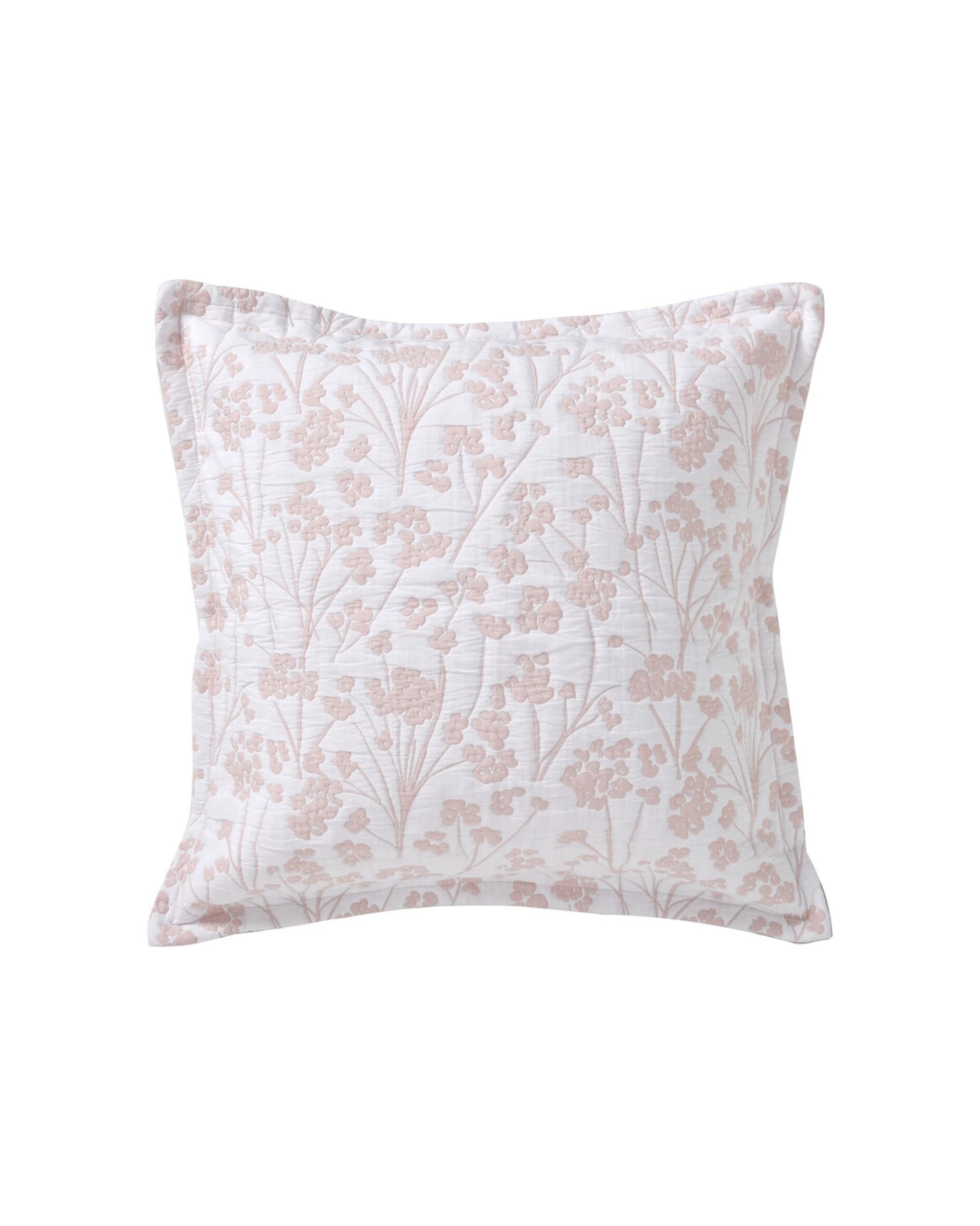 1 Bianca Myra Poly Cotton European Pillowcase 65x65cm Blush - Pattern, 1 of 1