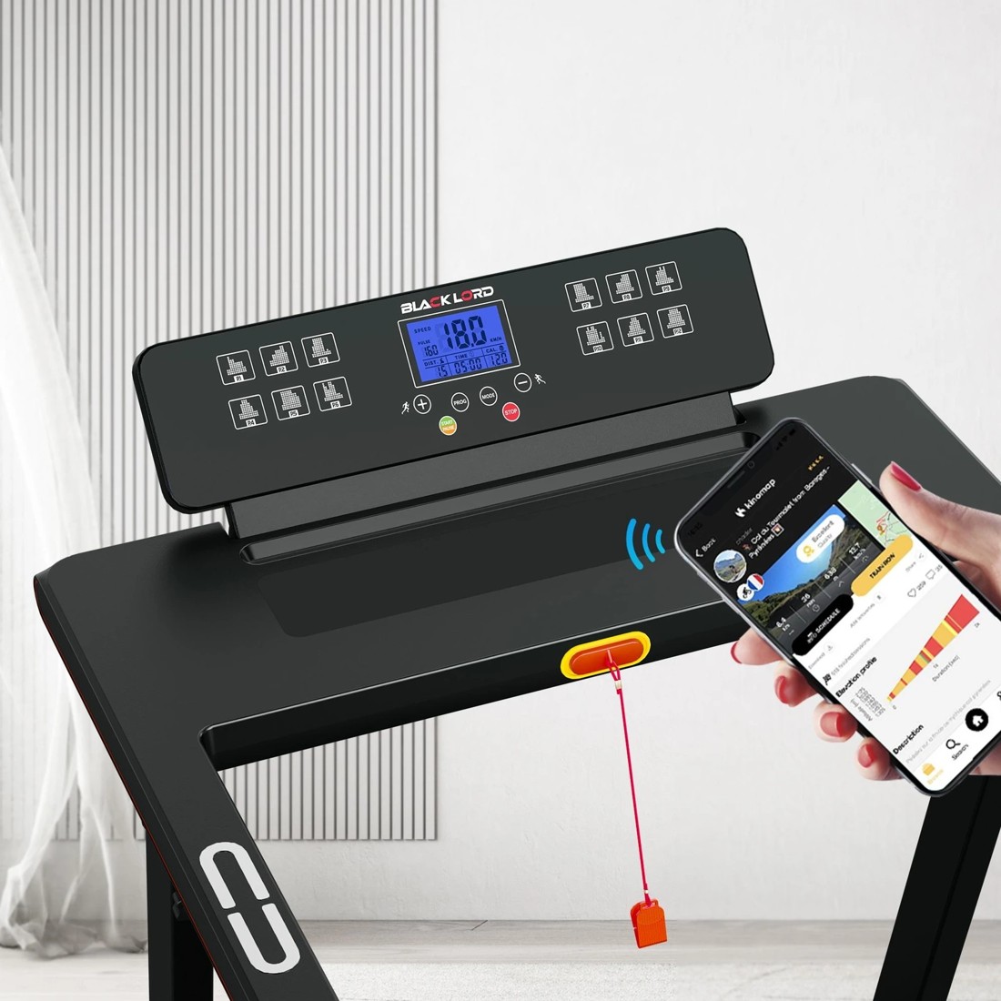 3 Black Lord Treadmill Electric Walking Pad Fully Foldable with Desktop 450mm Belt - Black, 3 of 10