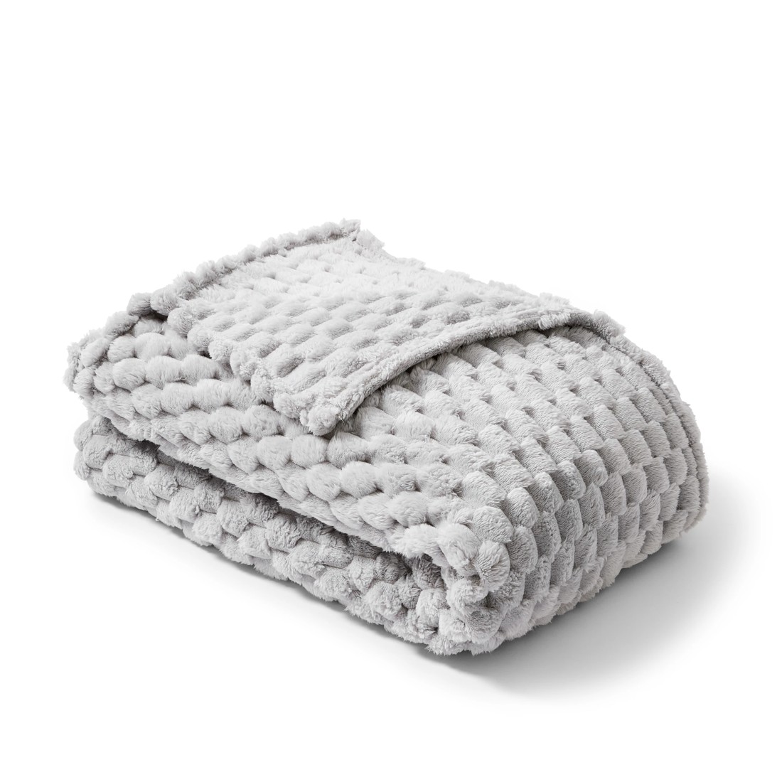 4 Plush Jacquard Blanket - Queen/King Bed, Grey, 4 of 6