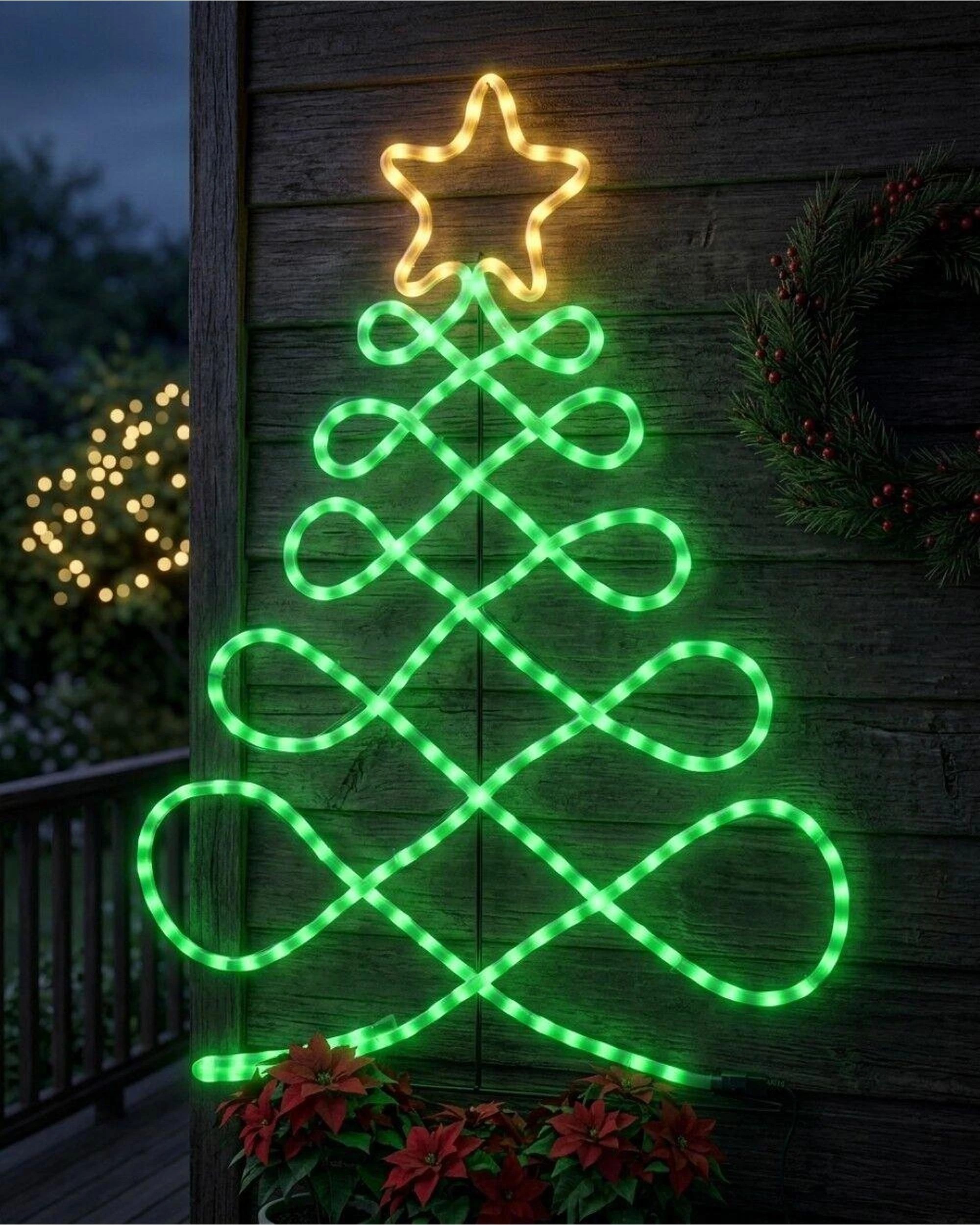 Christmas Warehouse 81cm Green & Orange Wavy Loop Pattern Christmas ...