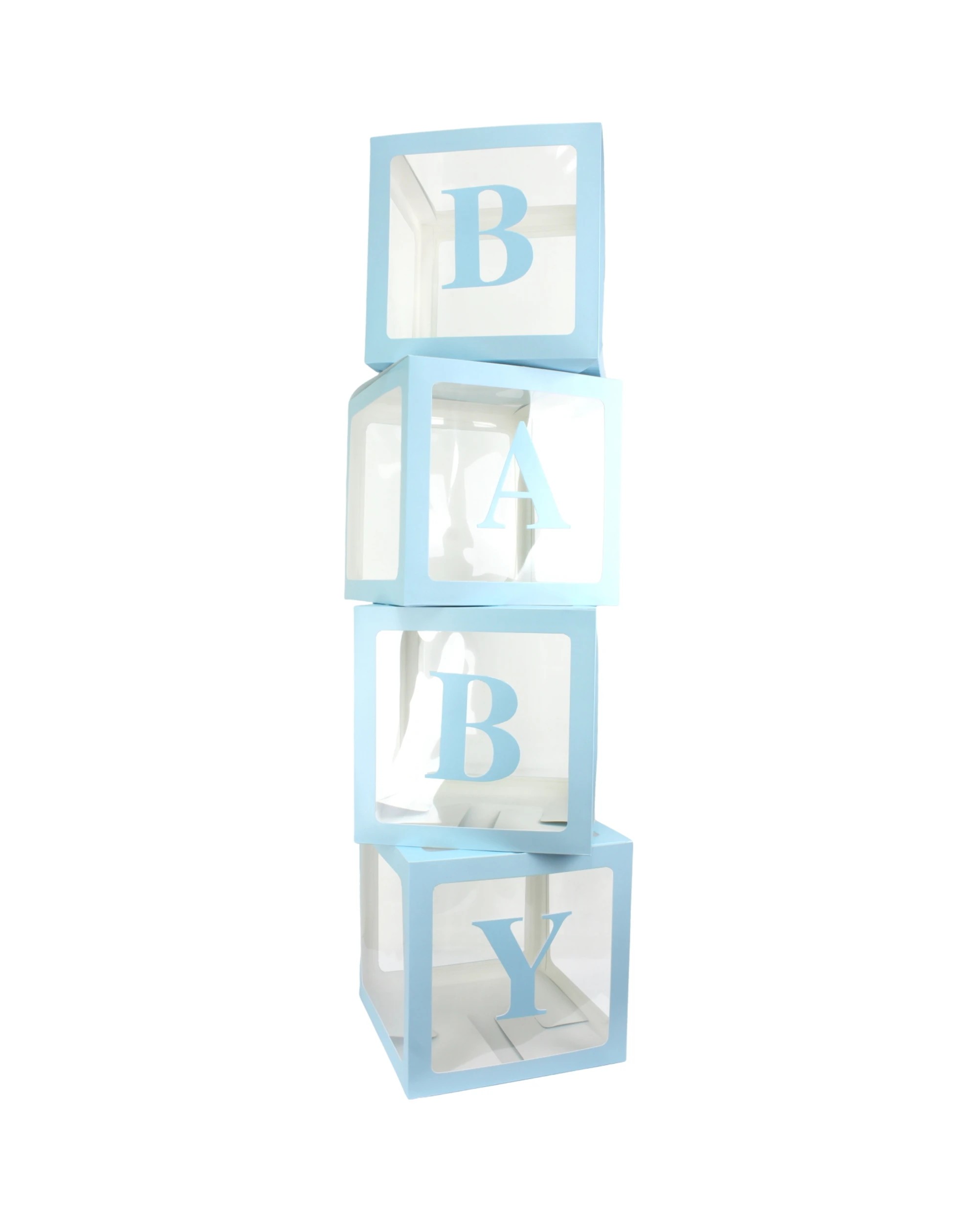 1 Partyrama Pastel Blue Balloon Boxes with Baby Letters 30cm - Light Blue, 1 of 2