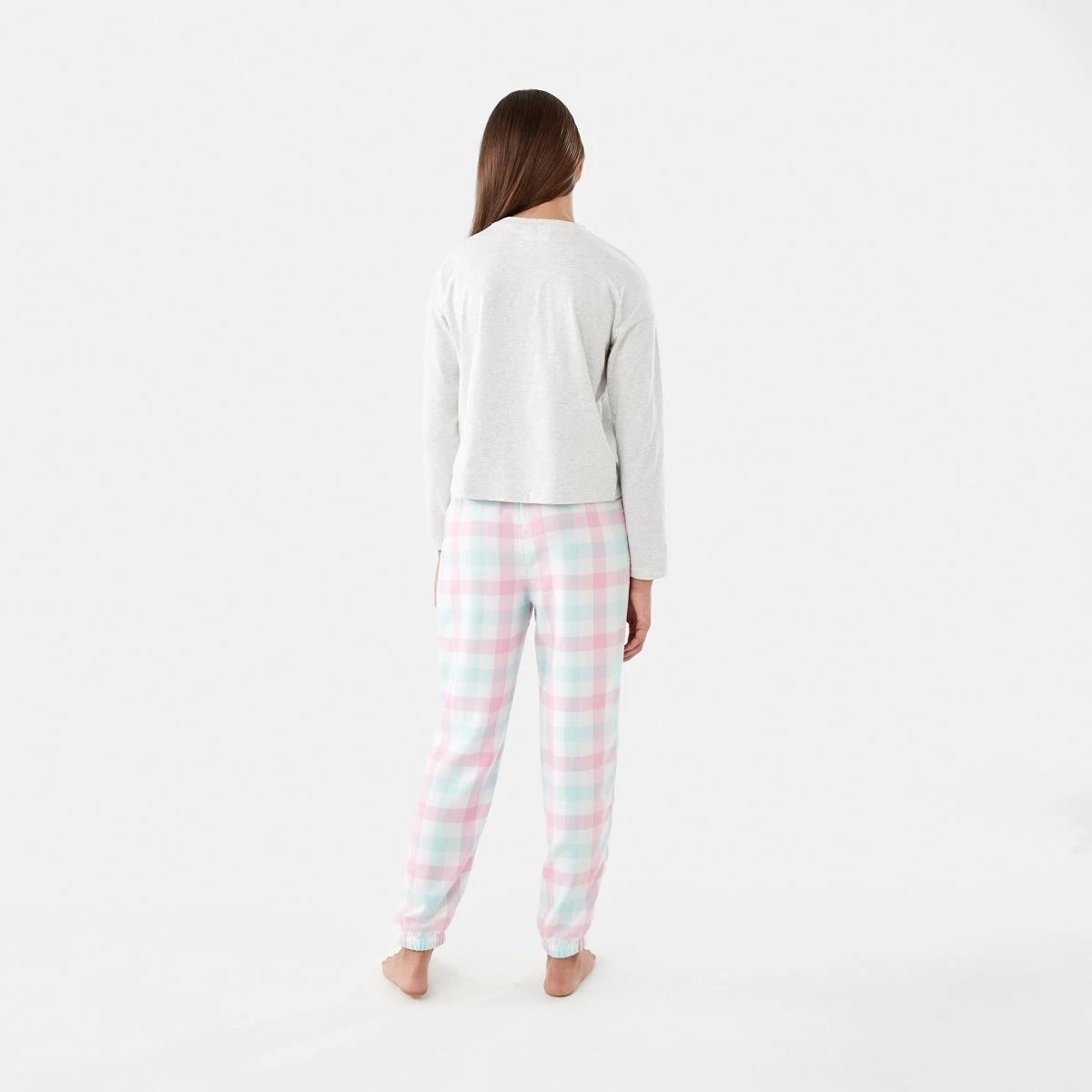 2 Knit Flannelette Pyjama Set Mrl Slogan, 2 of 10