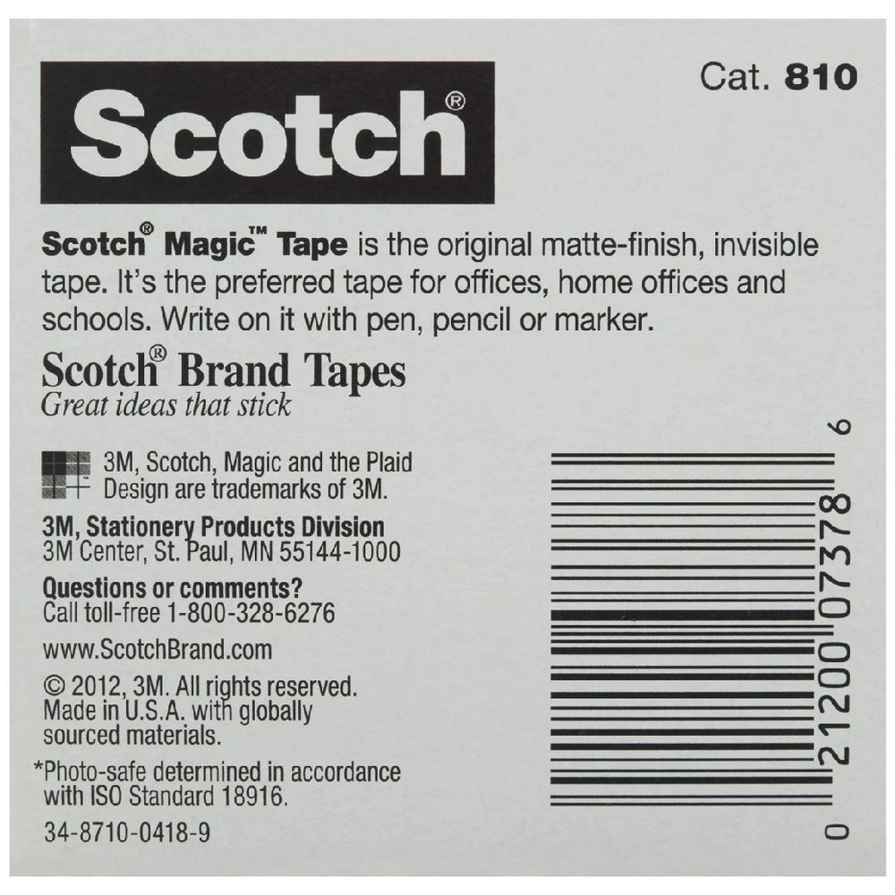 8 Scotch Magic 810 Invisible Adhesive Tape 19mm x 33m, 8 of 9