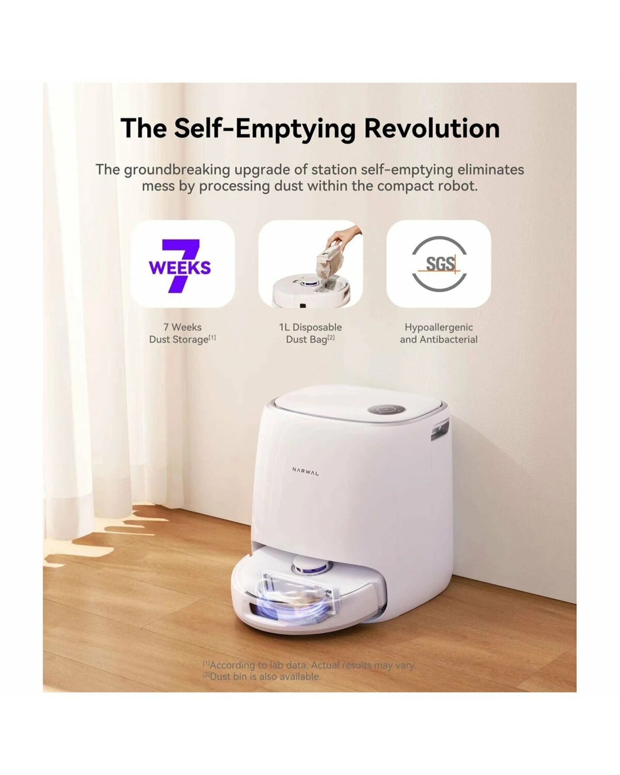 2 Narwal Freo X Ultra Robot Vacuum Mop Auto Wash AI DirtSense Technology, 2 of 5