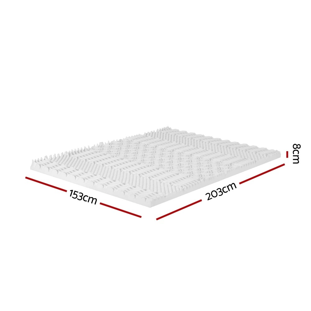 2 Giselle Bedding Memory Foam Mattress Topper 7-Zone 8cm Queen - Queen Bed - White, 2 of 7