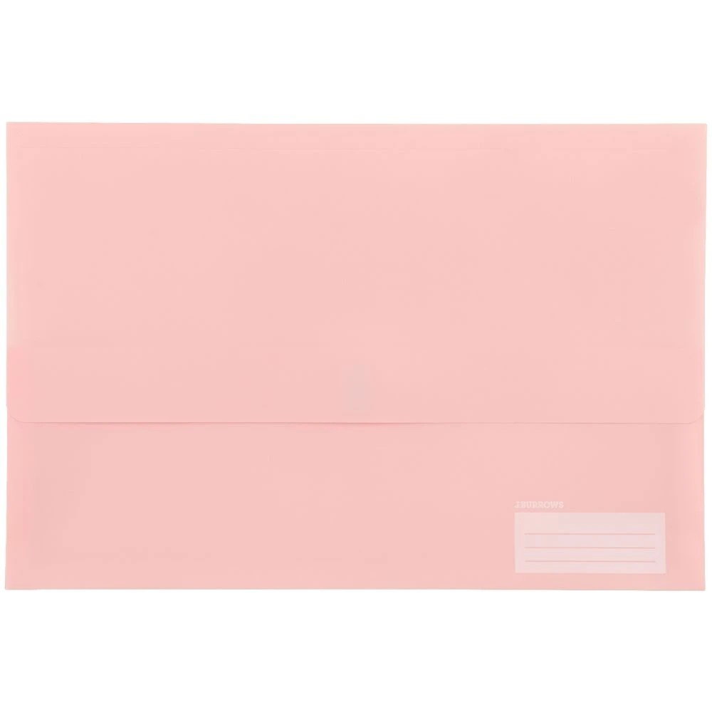 2 J.Burrows Foolscap Document Wallet Pink, 2 of 3