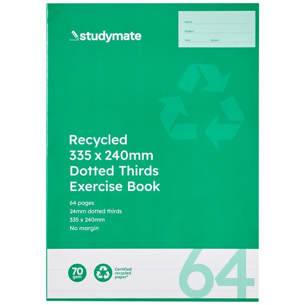3 Studymate 335x240 Recycled 24mm Dotted Thirds Book 64 Page, 3 of 3