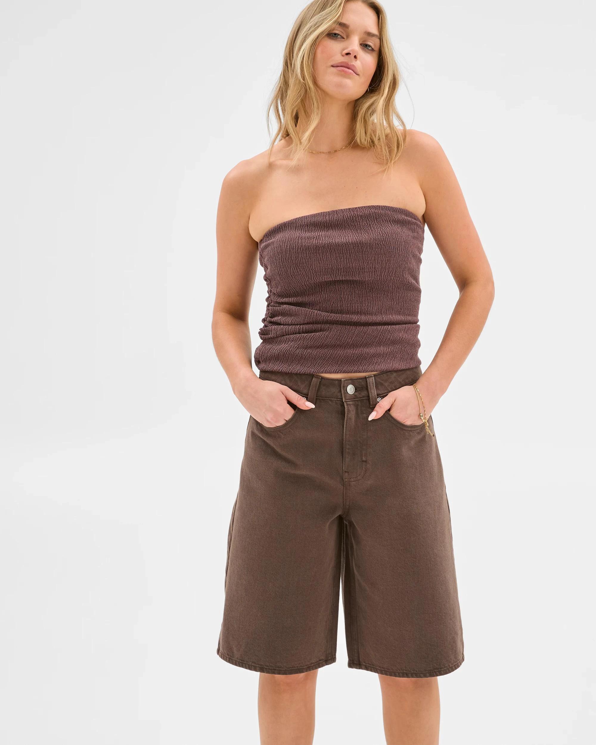 3 Lily Loves Denim Jorts DEEP BROWN, 3 of 6