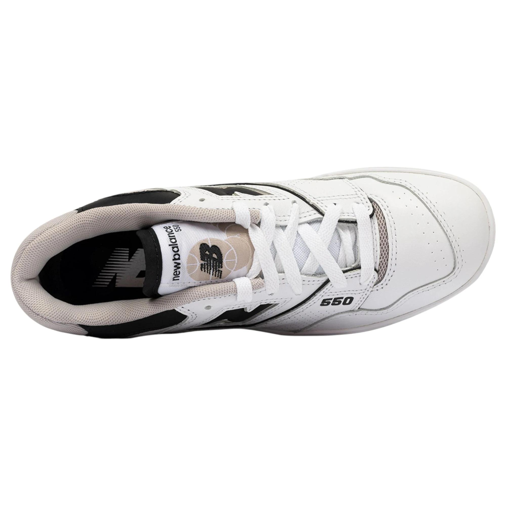 3 New Balance Mens 550 White/ Black Athletic Shoes WHITE/BLACK, 3 of 4