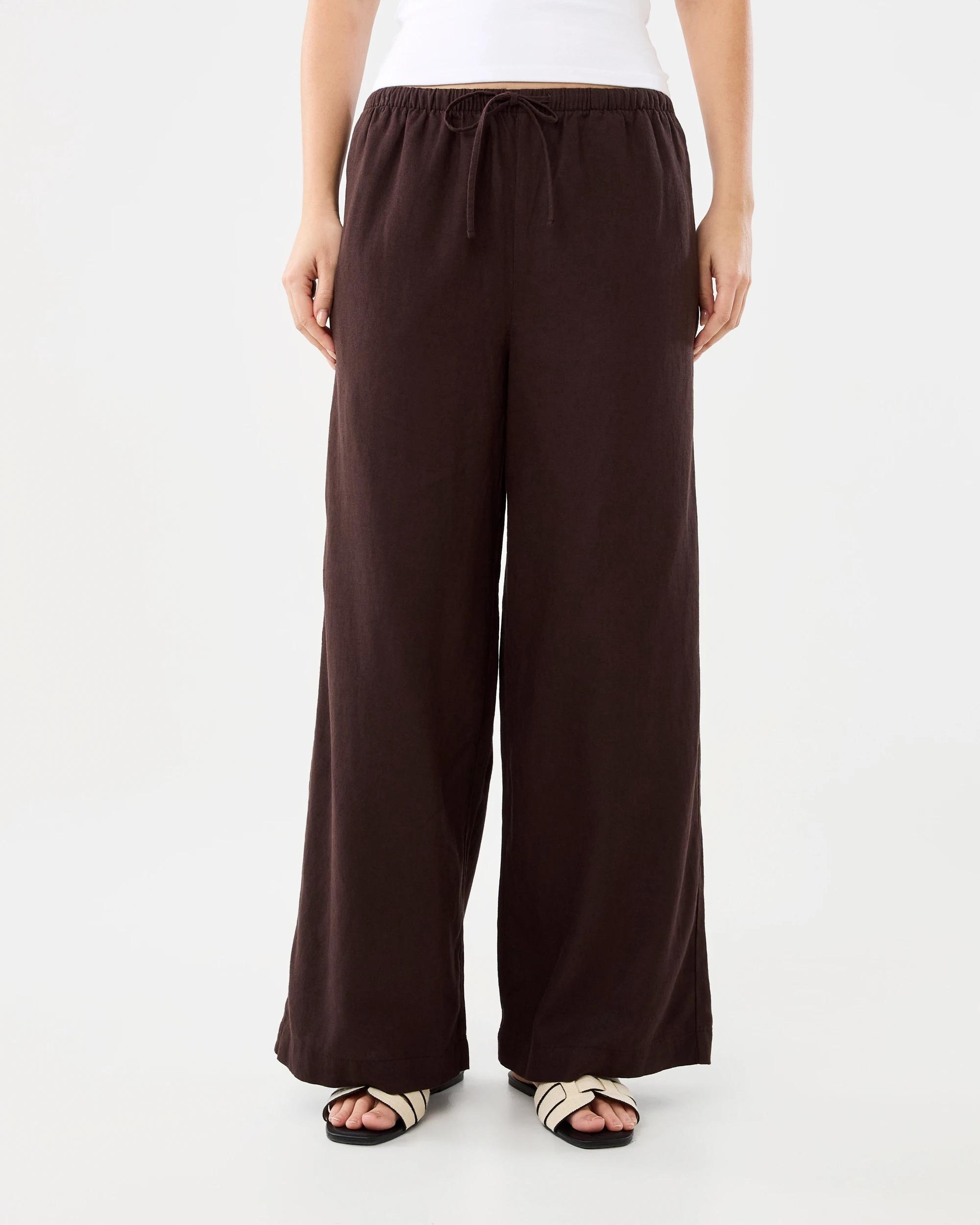 1 Linen Blend Wide Leg Pants Cbean, 1 of 5