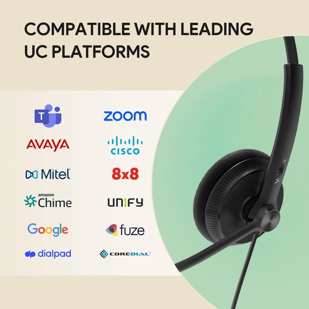 5 Yealink UH34 Lite Dual Corded On-Ear Headset Black, 5 of 5