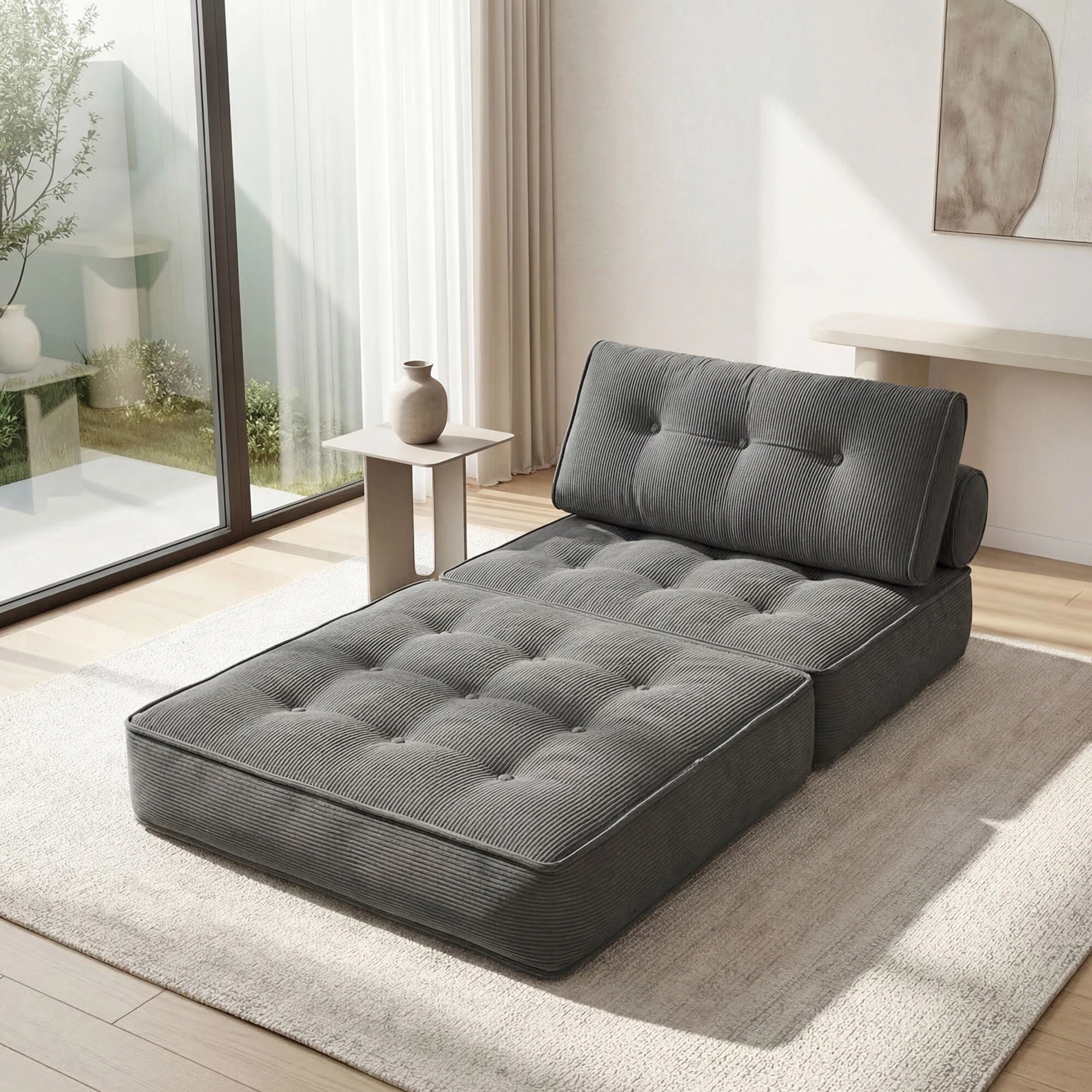 7 Levede Convertible Sofa Bed Foldable Single Sleeper Bed Compact Living Room Grey - Grey, 7 of 9