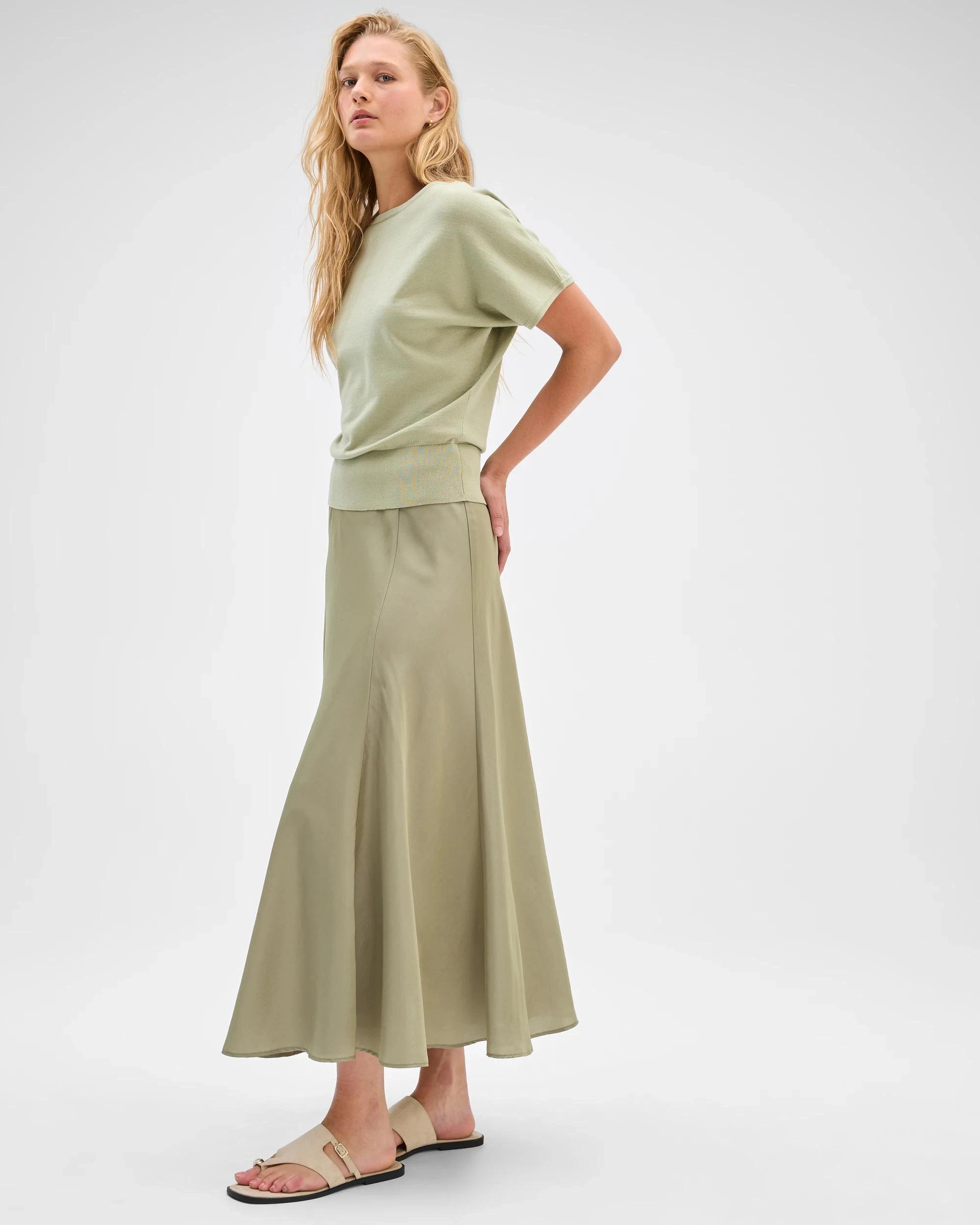 3 Preview A-Line Midi Skirt MOSS, 3 of 7